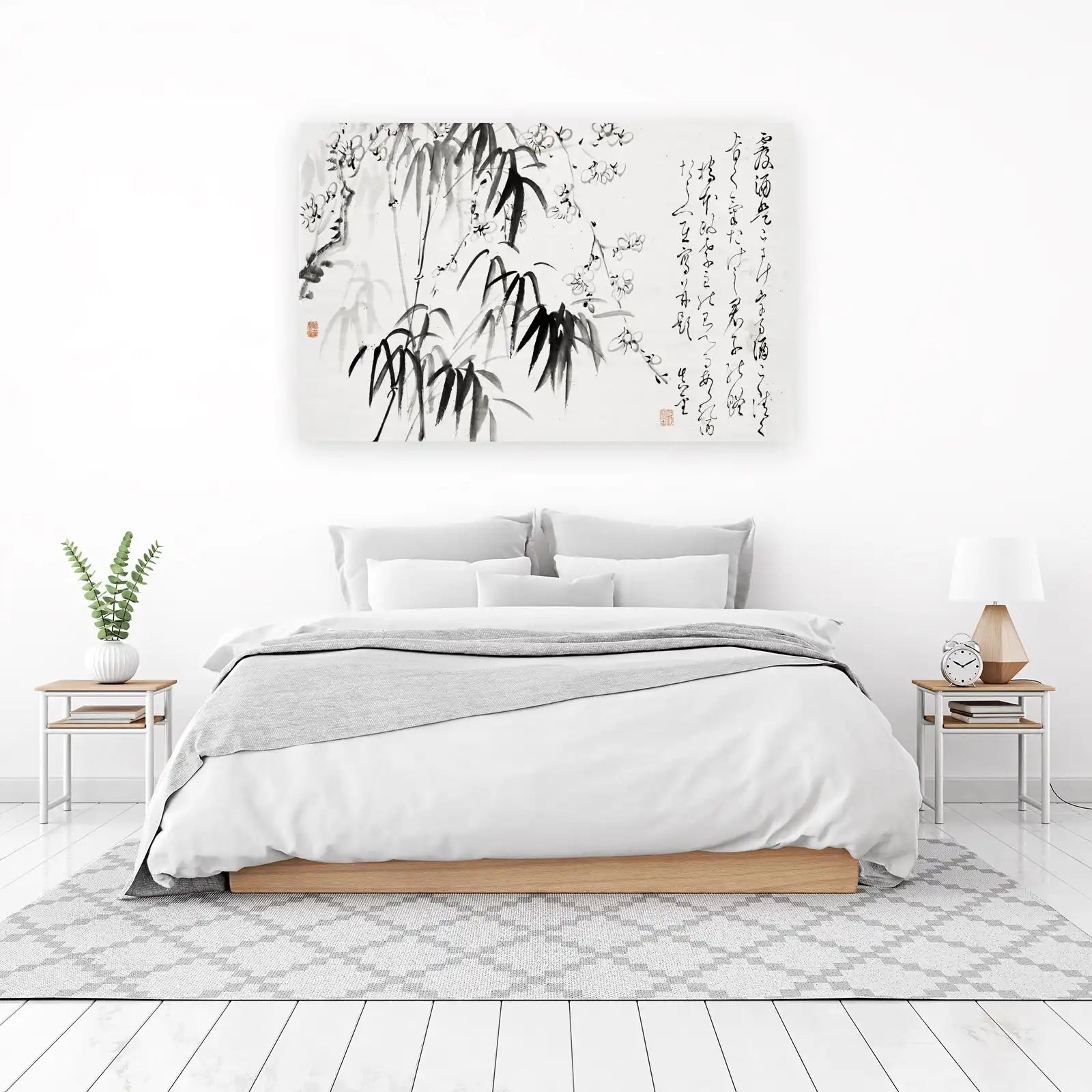 Serene Bamboo & Blossom Zen Art Wall Art
