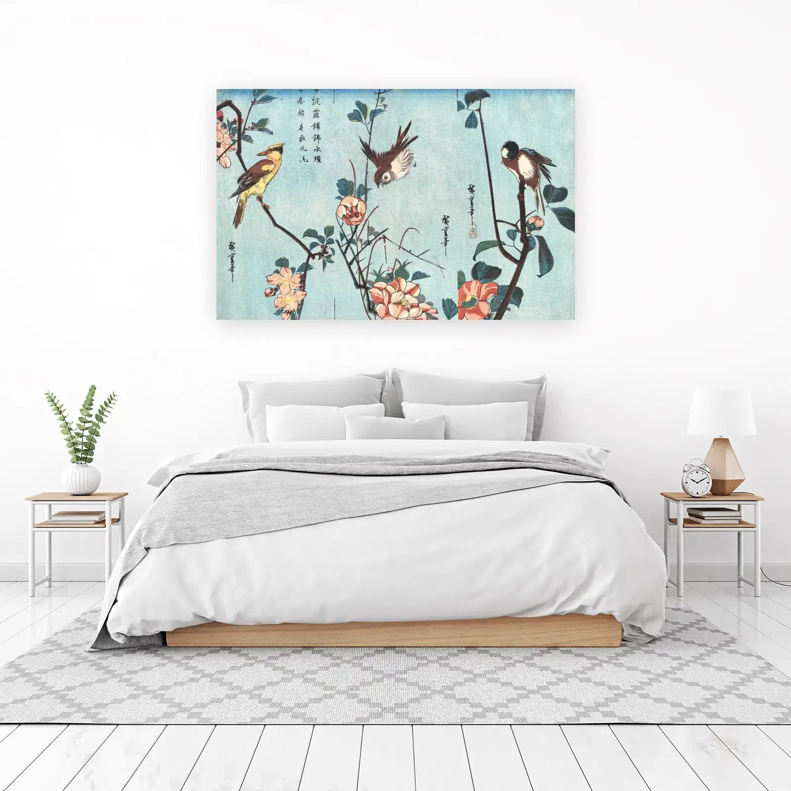 Japanese Birds & Camellias Wall Art