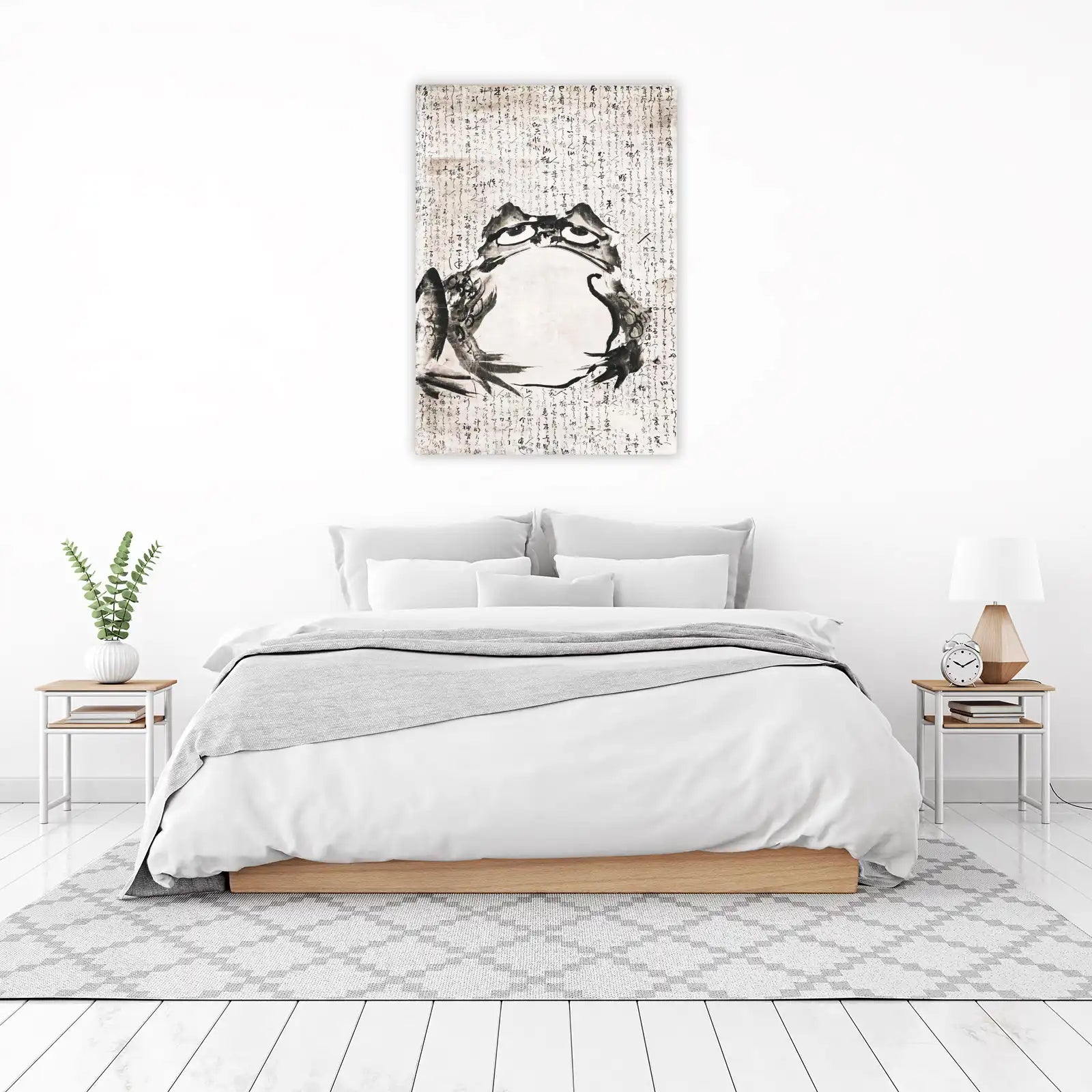 Zen Frog Japanese Calligraphy Wall Art