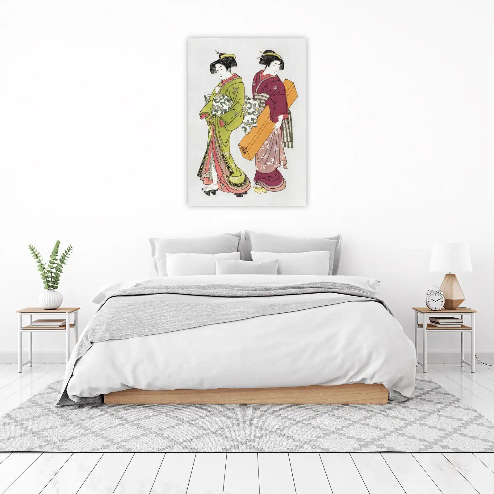 Elegant Geisha Duo with Gift Wall Art