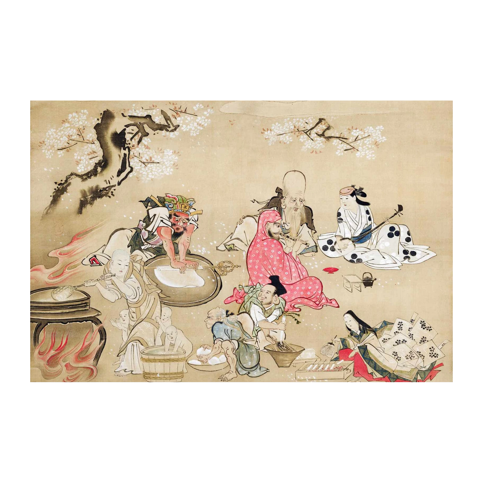 Antique Japanese Scene Wall Art