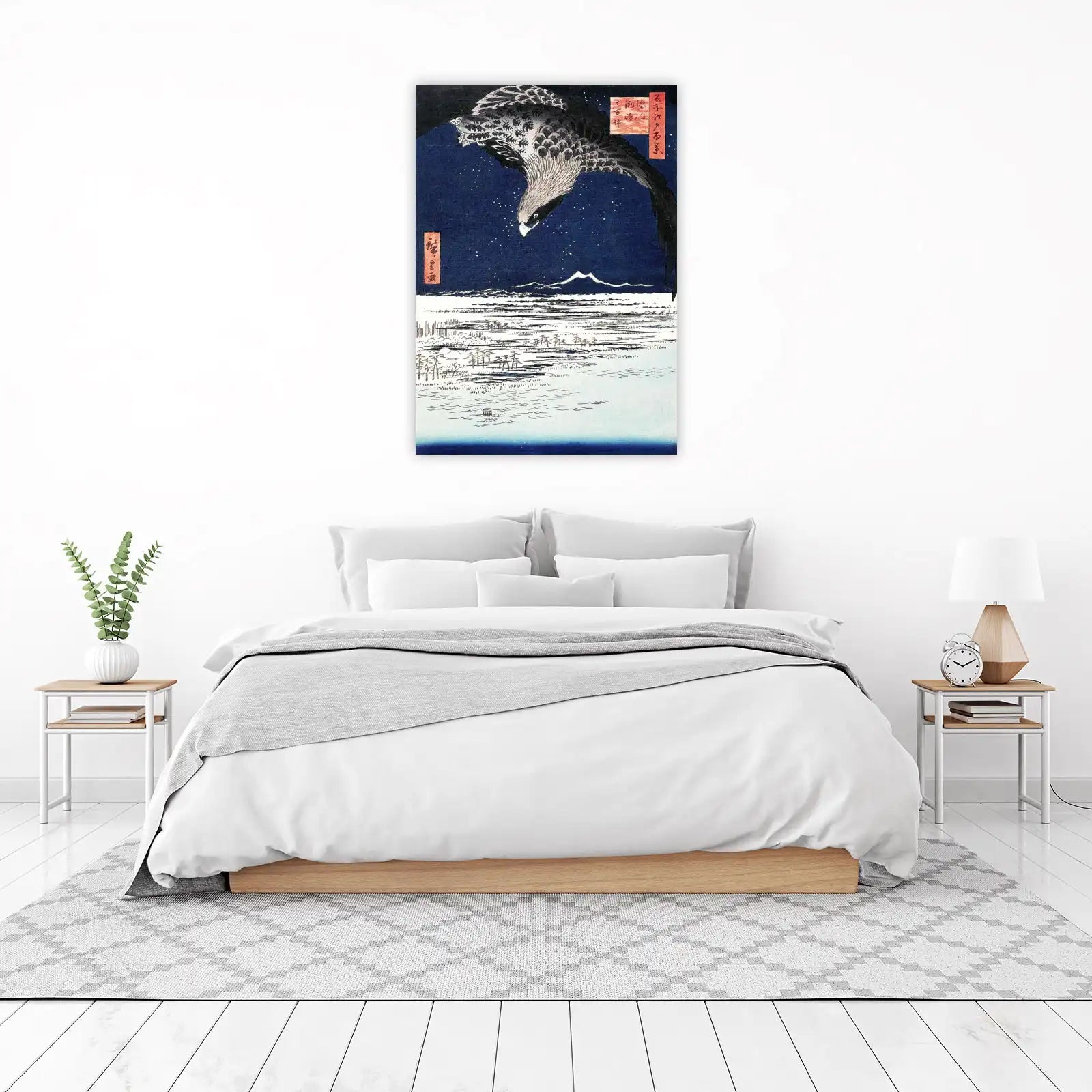 Majestic Hawk Over Starry Night Wall Art