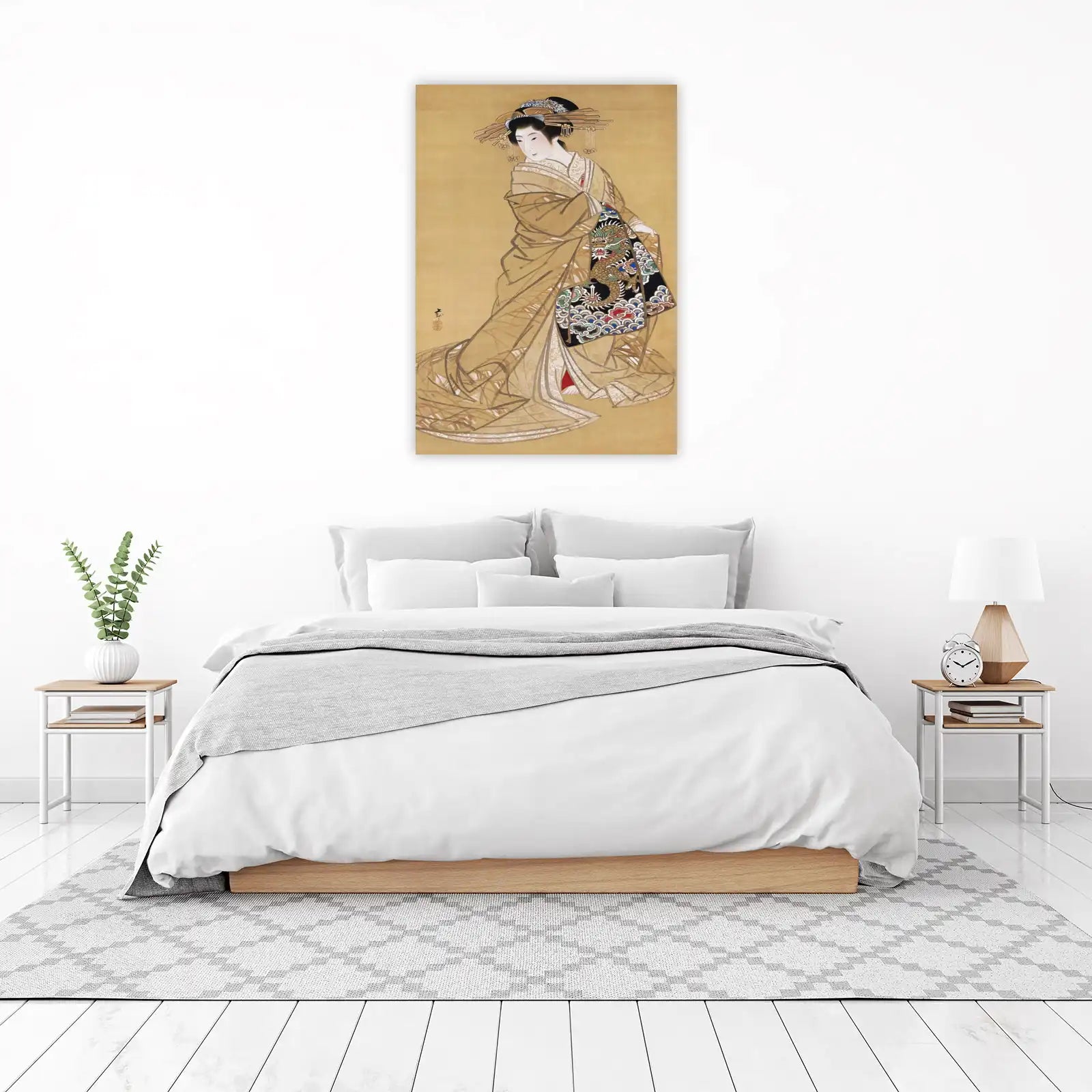 Elegant Dragon Kimono Woman Wall Art