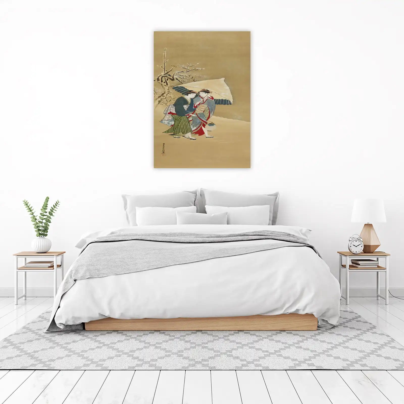 Japanese Winter Scene Women Wall Art