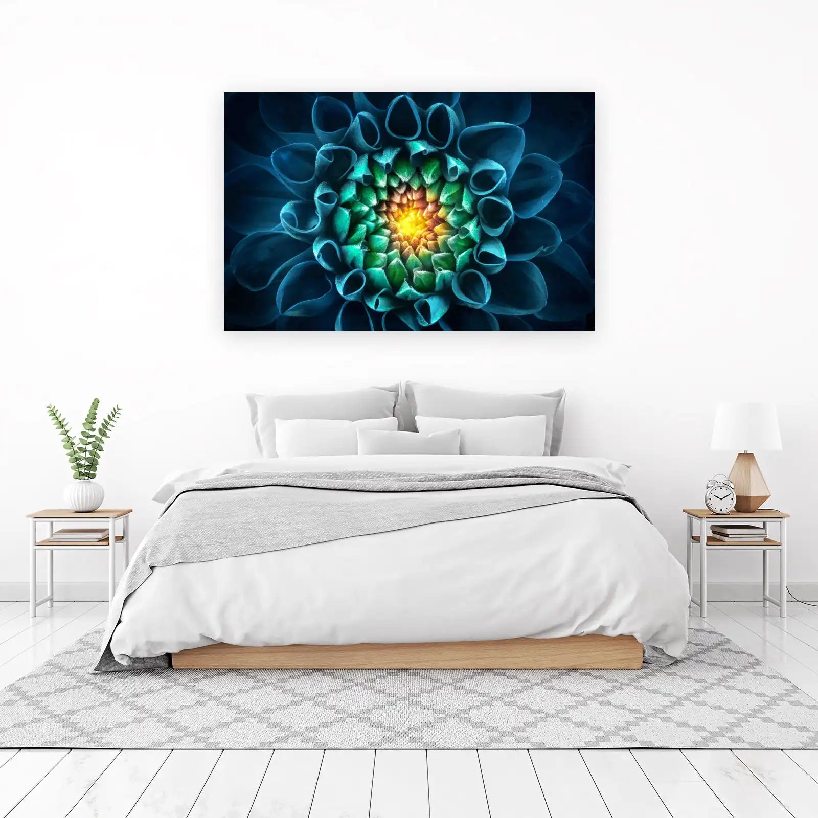 Enchanting Blue Dahlia Macro Wall Art