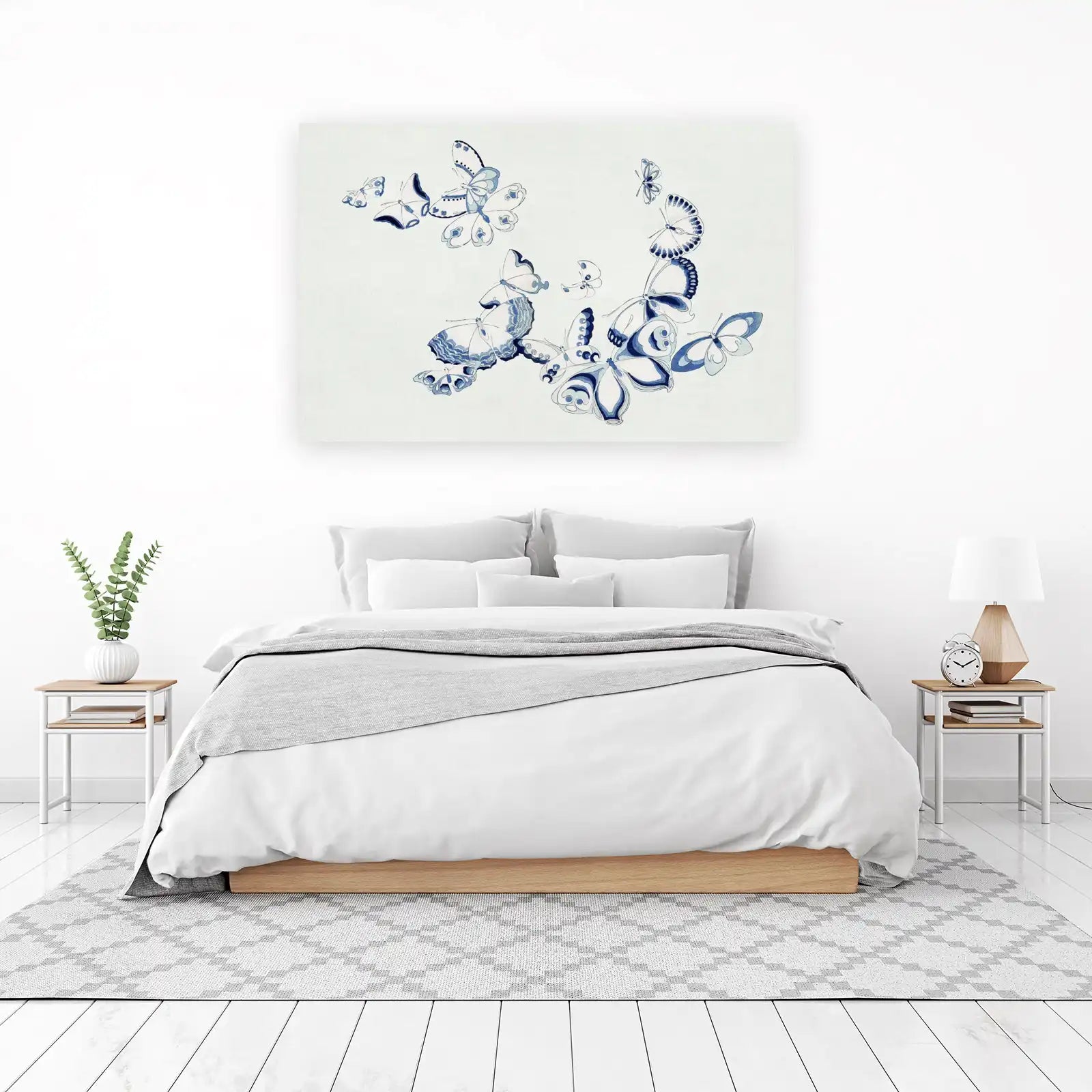 Blue Butterfly Swirl Wall Art