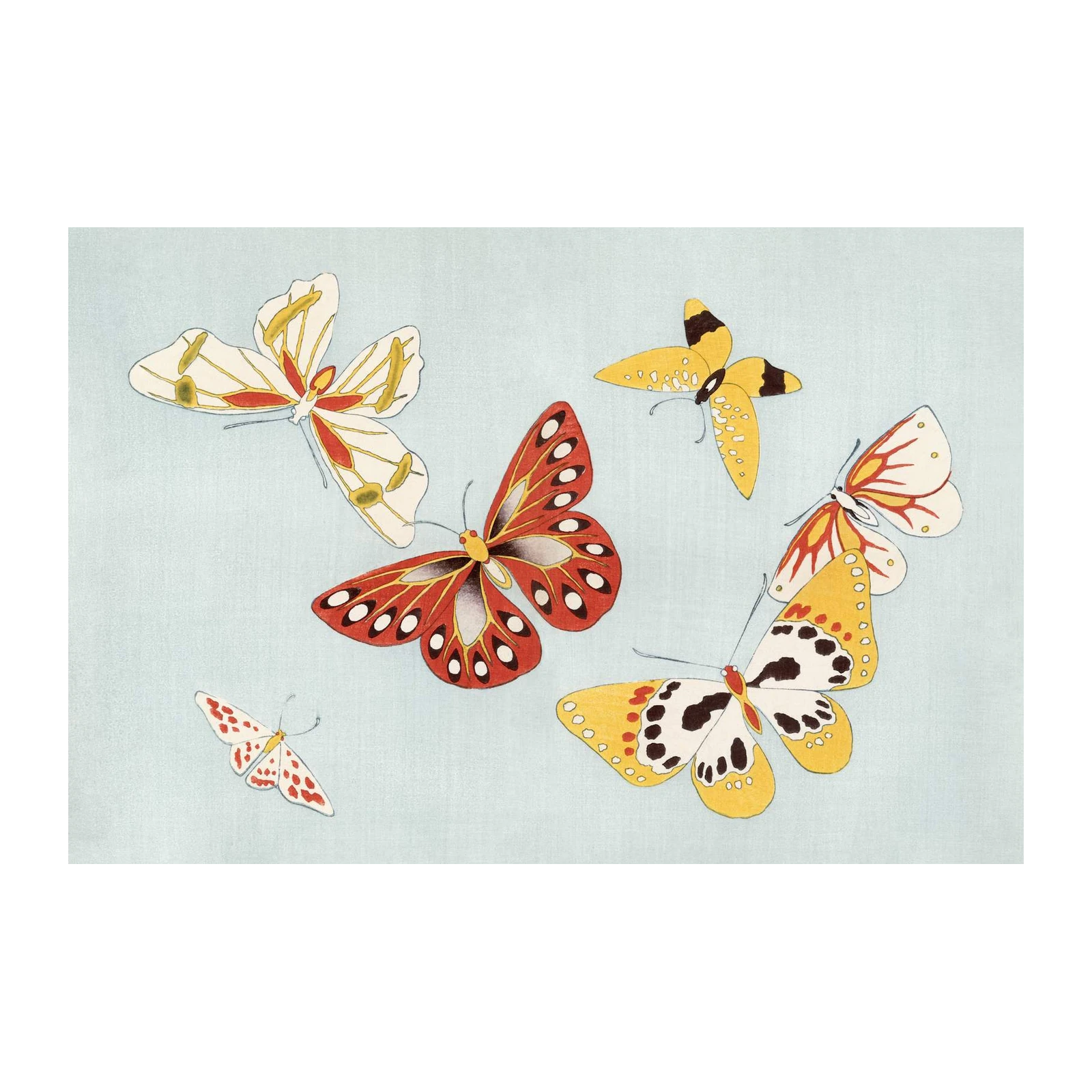 Vintage Butterfly Flock Wall Art
