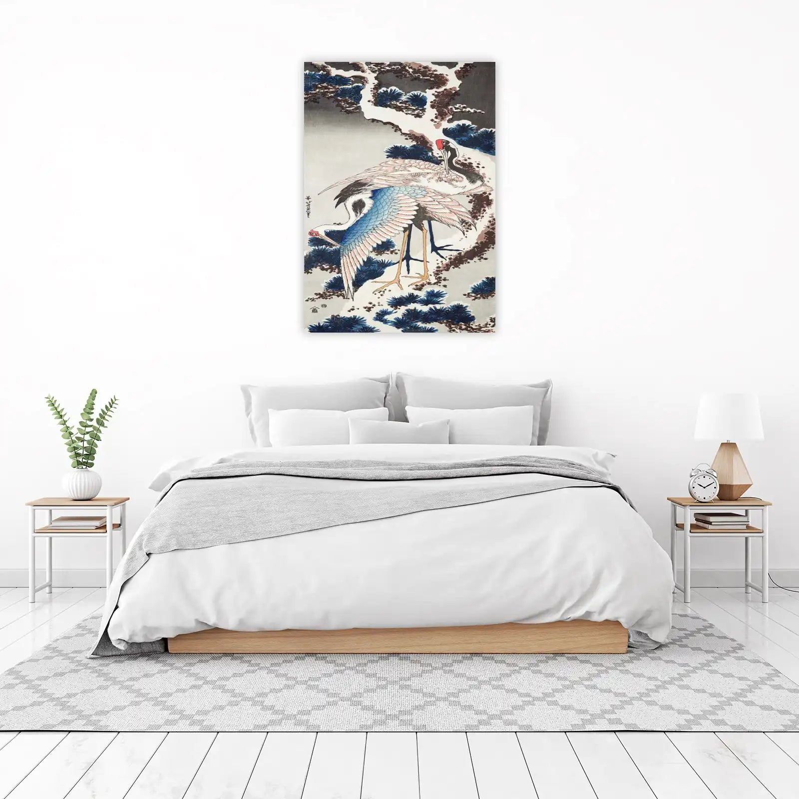 Japanese Cranes Winter Serenity Wall Art