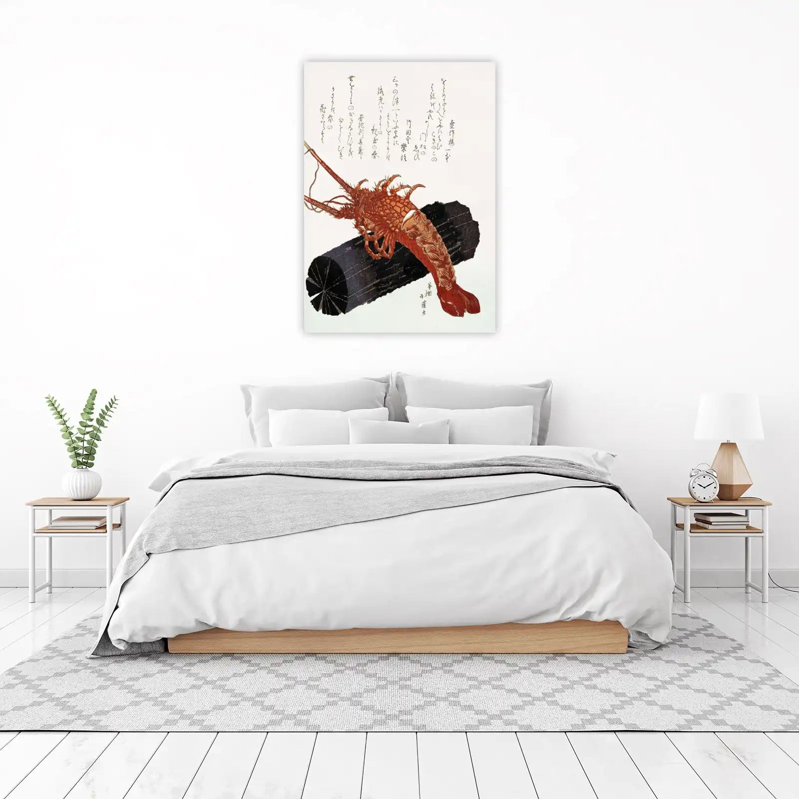 Elegant Lobster Japanese Art Wall Art