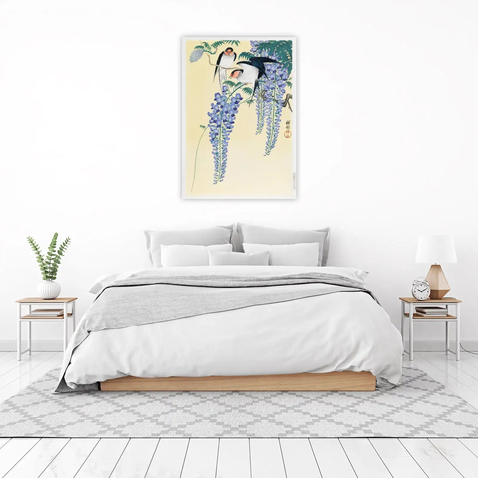 Swallows & Wisteria Japanese Art Wall Art