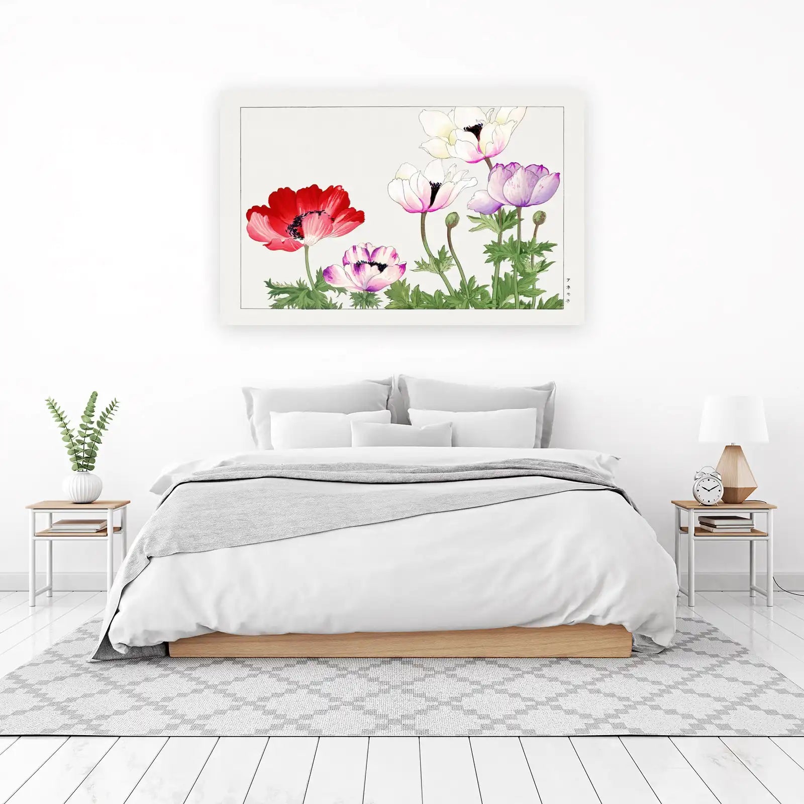 Vibrant Anemone Floral Watercolor Wall Art