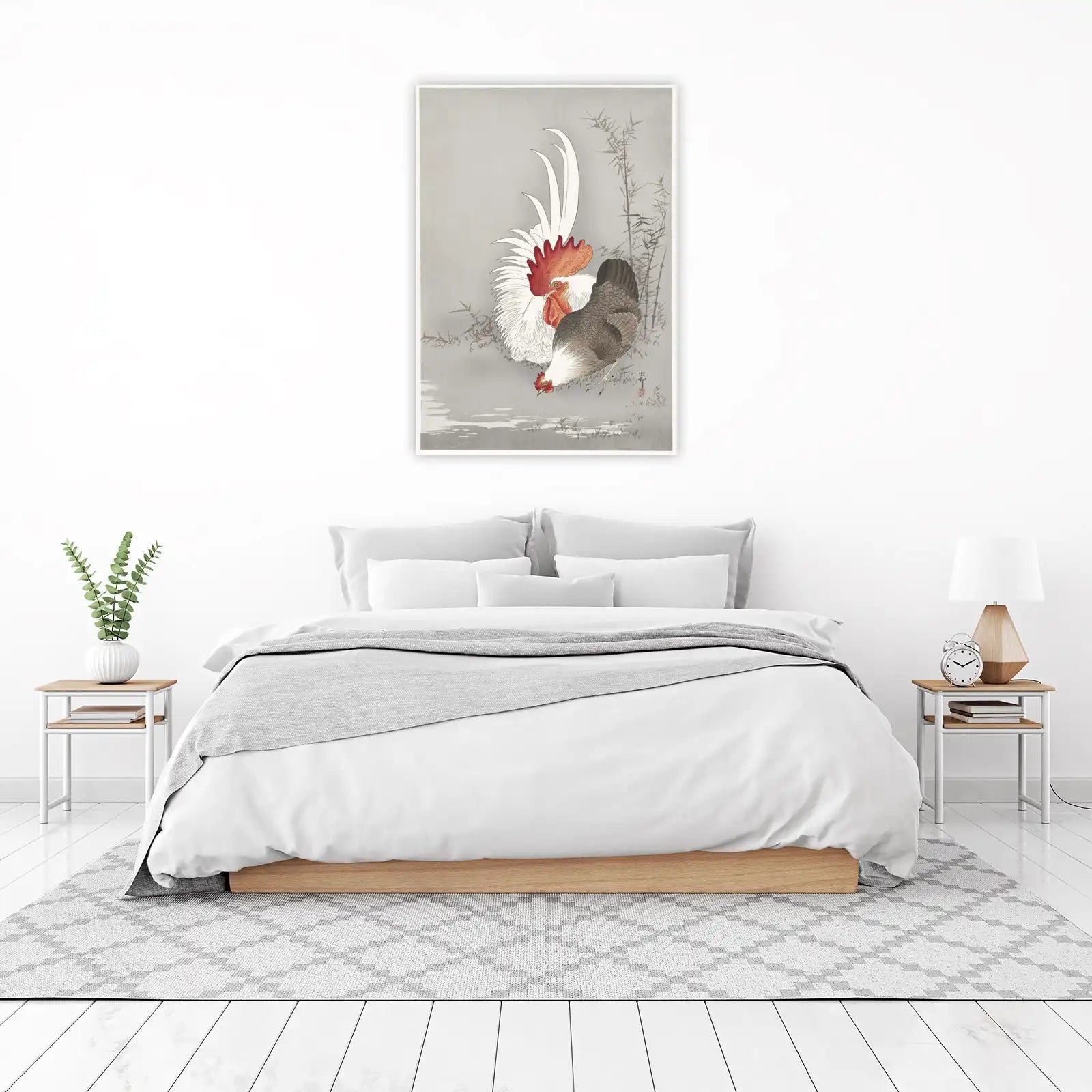 Rooster & Hen Bamboo Garden Wall Art