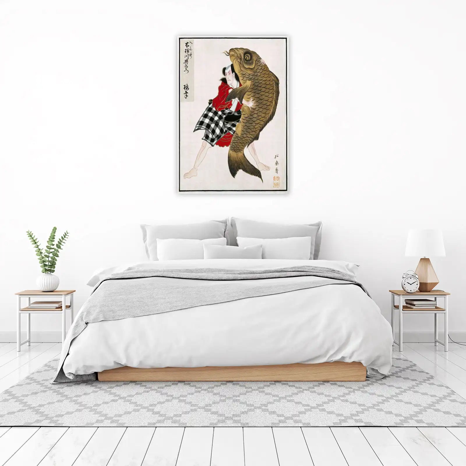 Sumo Wrestler & Giant Carp Wall Art - Japanese Art