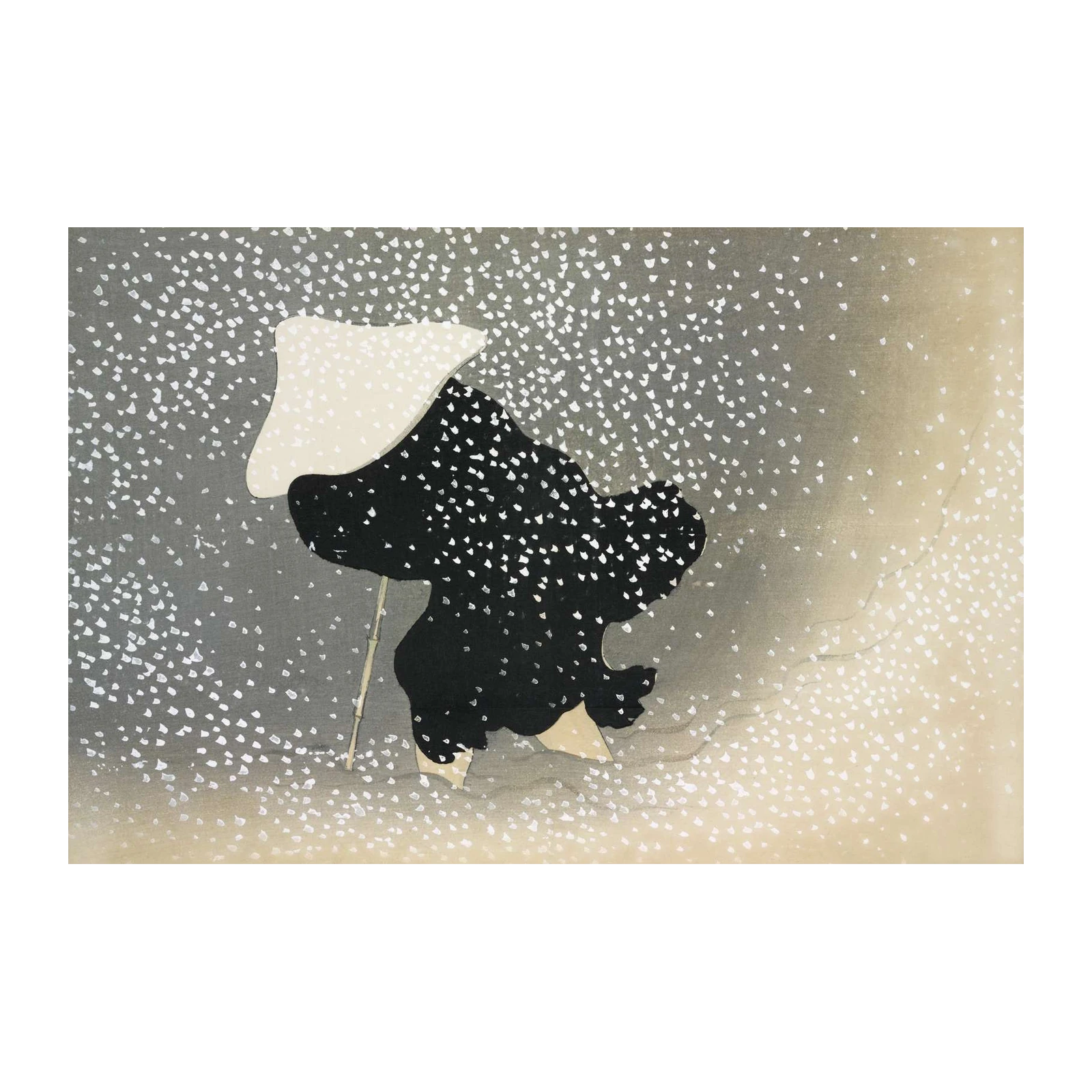 Serene Snowfall Figure Wall Art