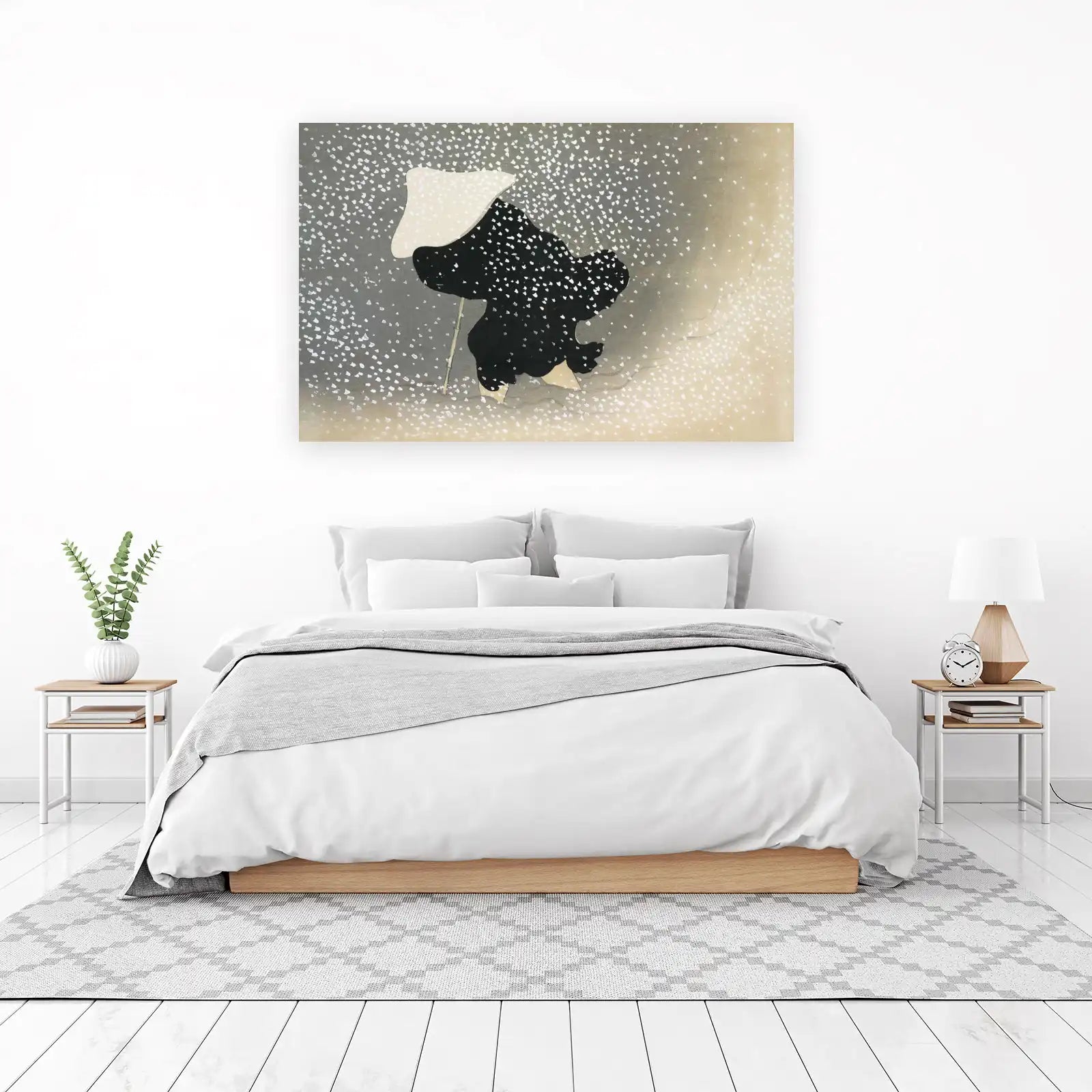 Serene Snowfall Figure Wall Art