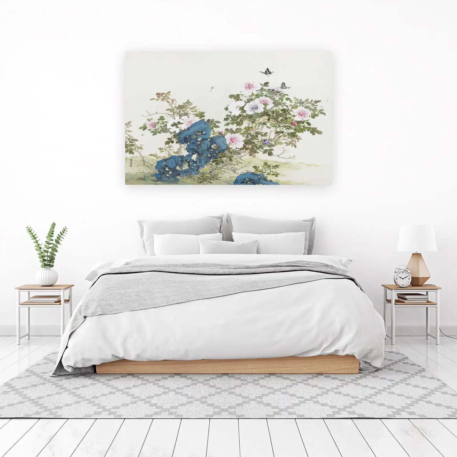 Peony & Butterfly Zen Garden Wall Art