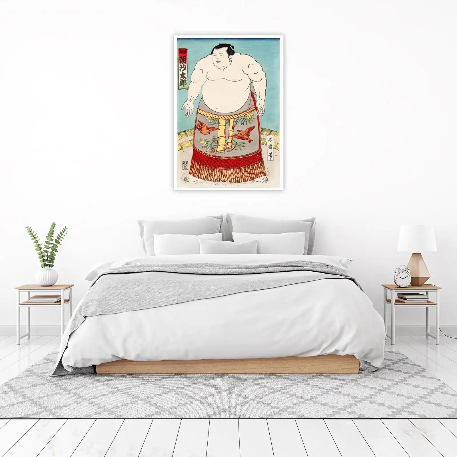 Sumo Wrestler with Birds Wall Art
