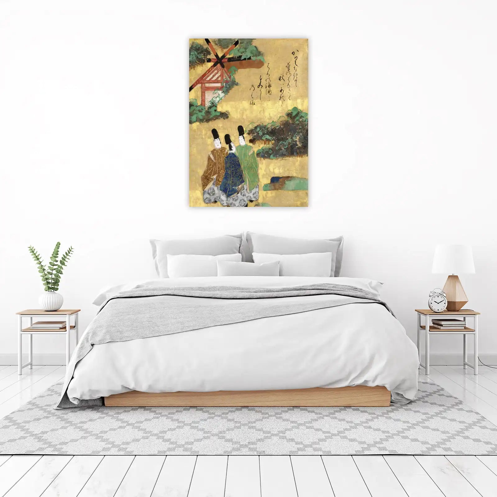 Elegant Courtly Figures Japanese Artwork Wall Art