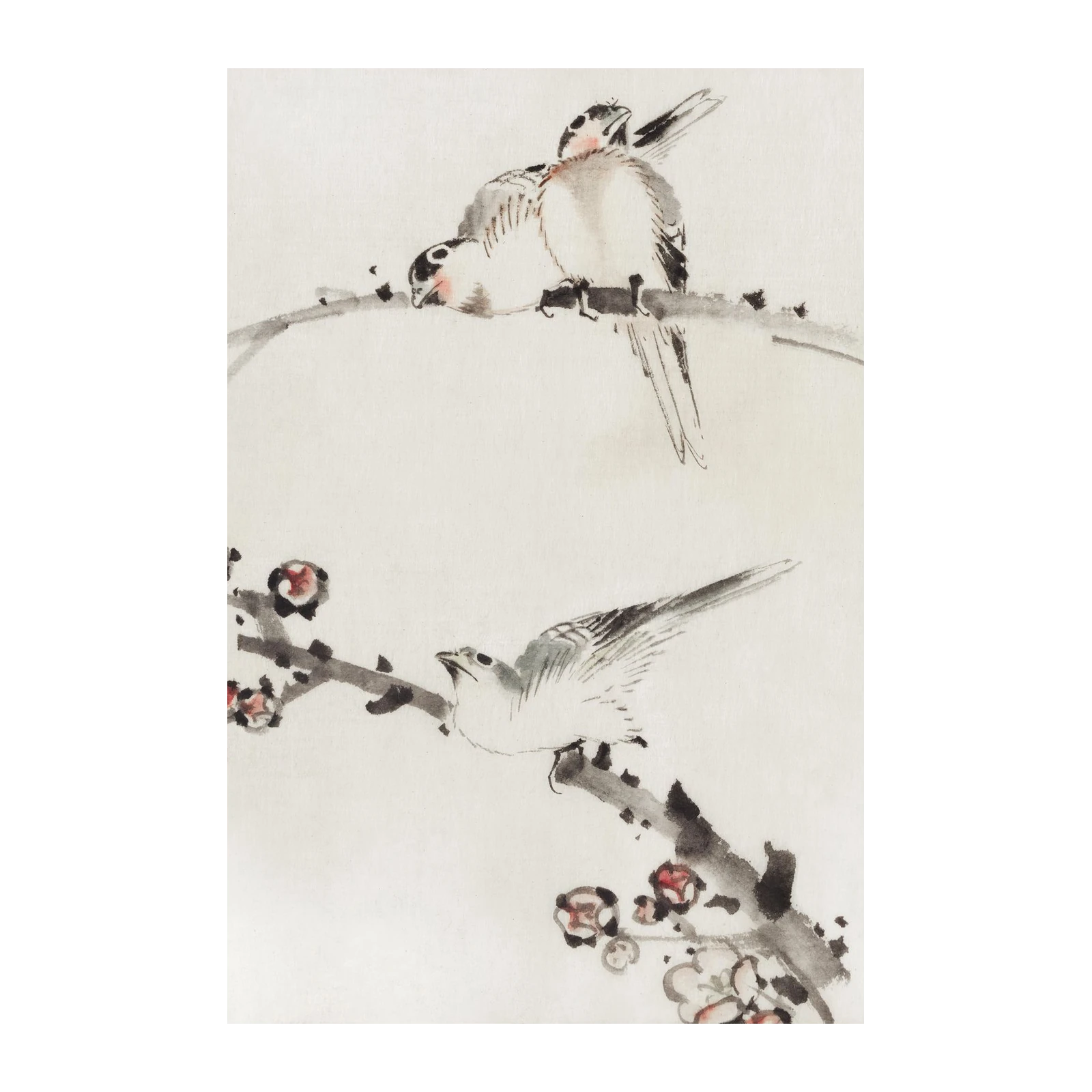 Serene Sparrows & Blossoms Wall Art