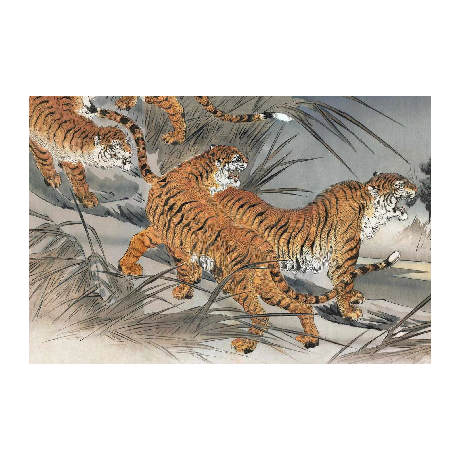Majestic Tiger Troupes Japanese Art Wall Art