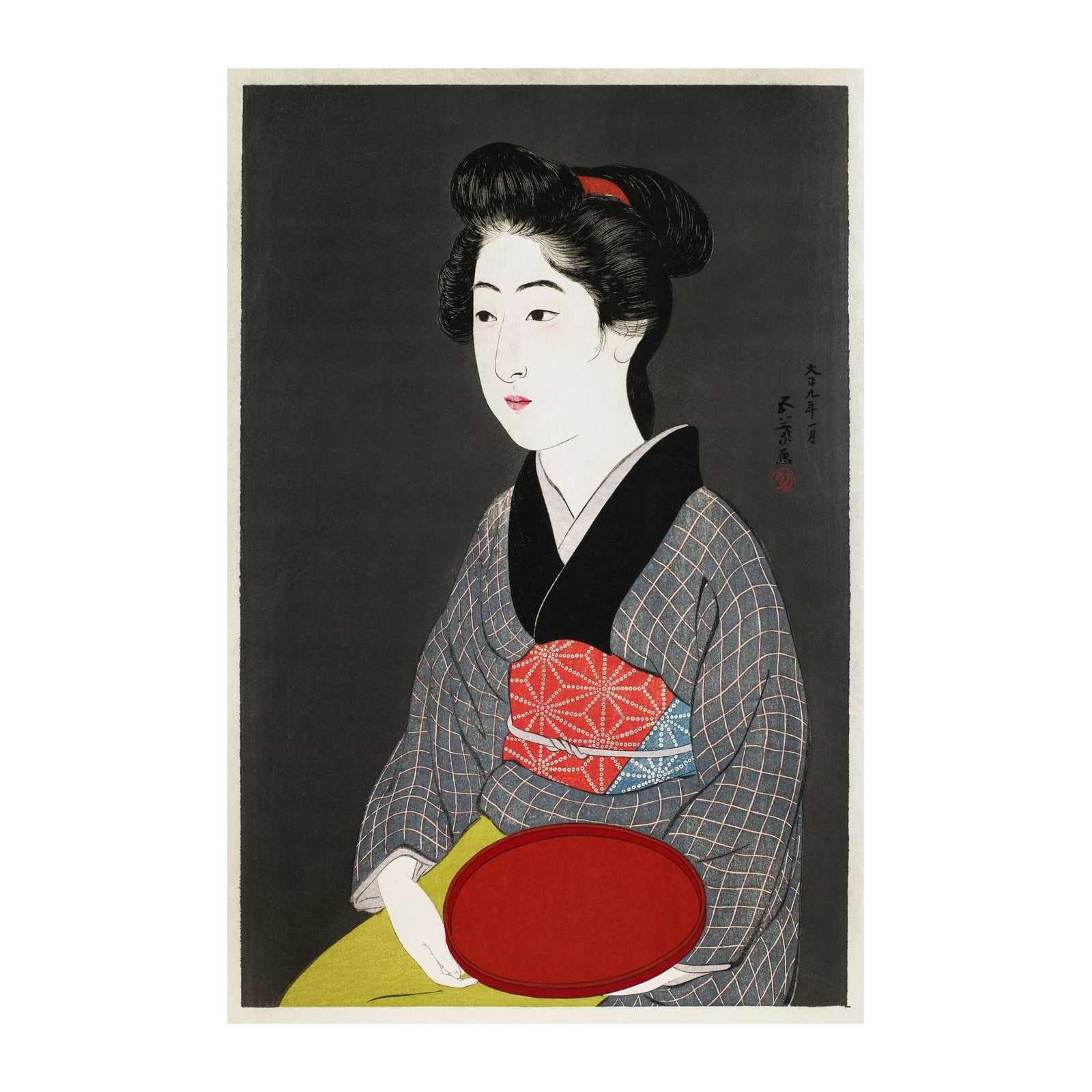Elegant Geisha Portrait Japanese Art Wall Art
