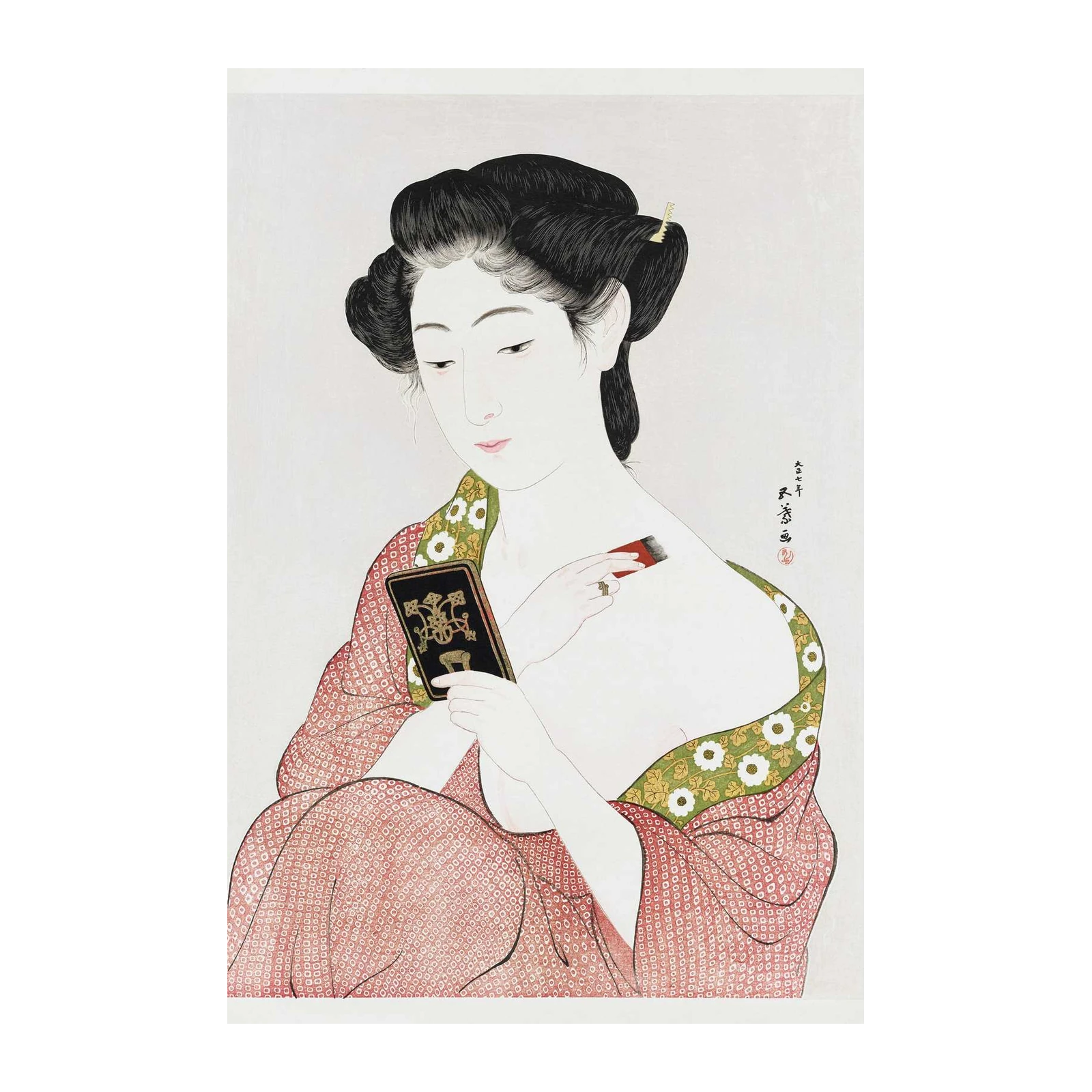 Elegant Geisha Beauty Vintage Japanese Art Wall Art