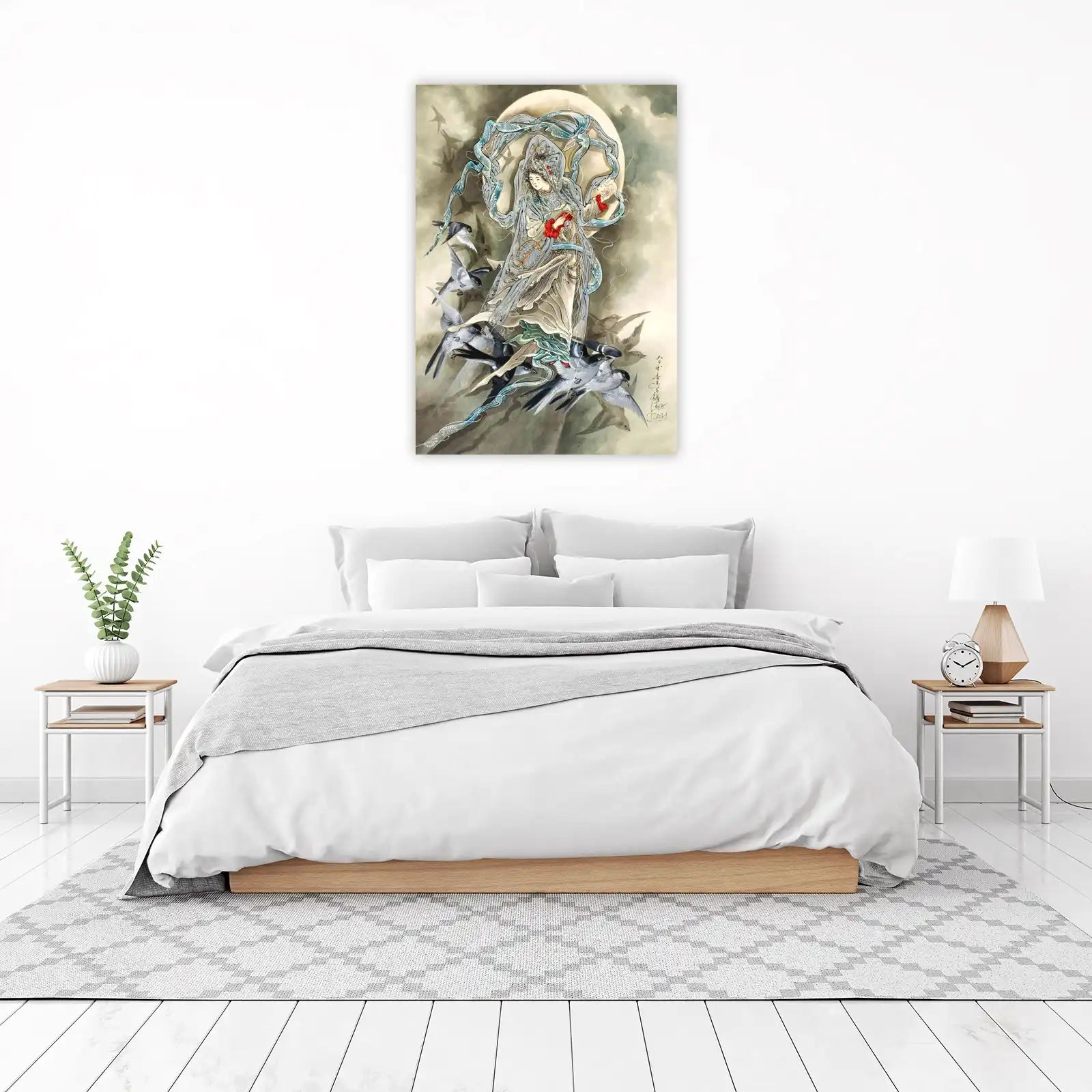 Mystical Moon Goddess & Swallows Wall Art