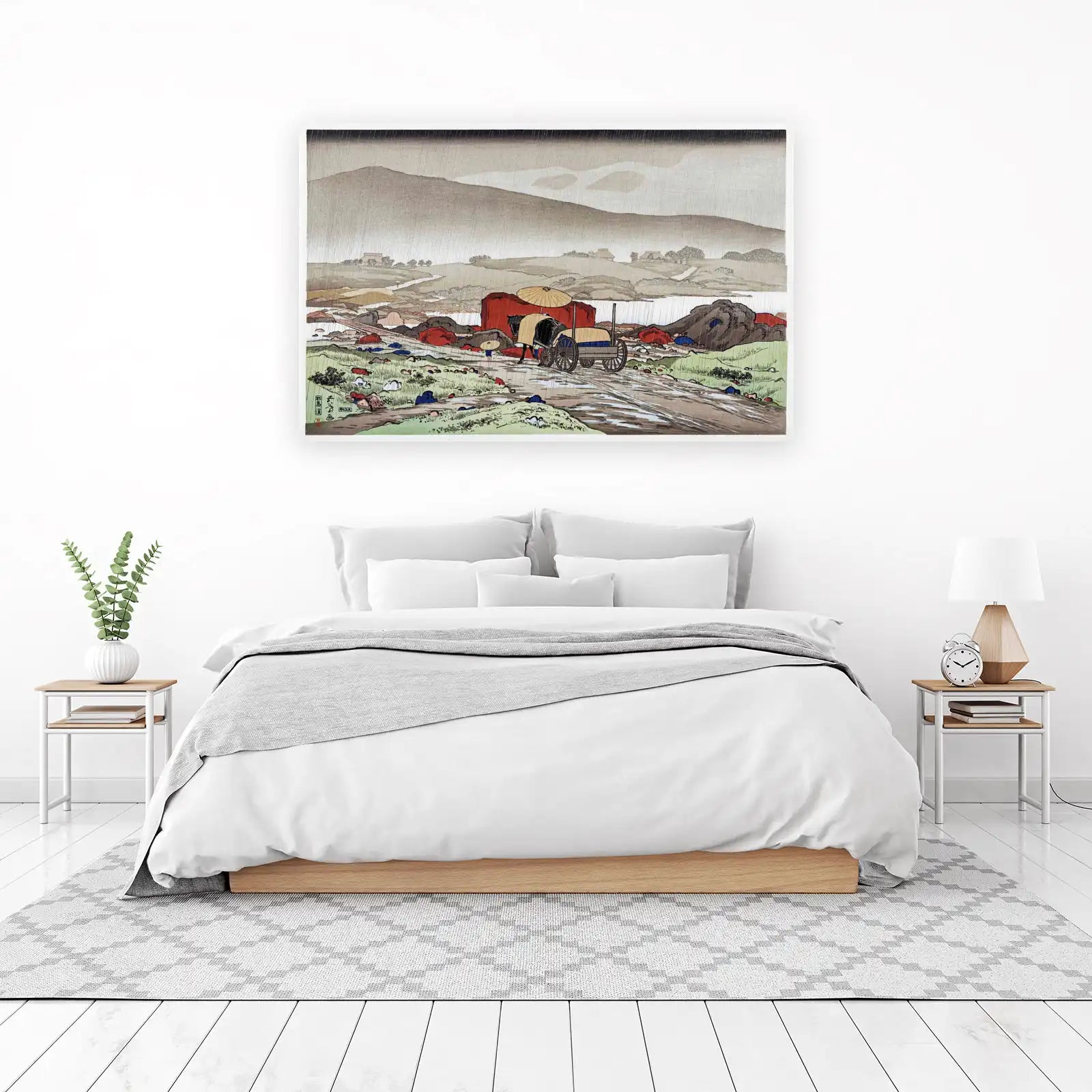 Serene Rainy Day Japanese Landscape Wall Art