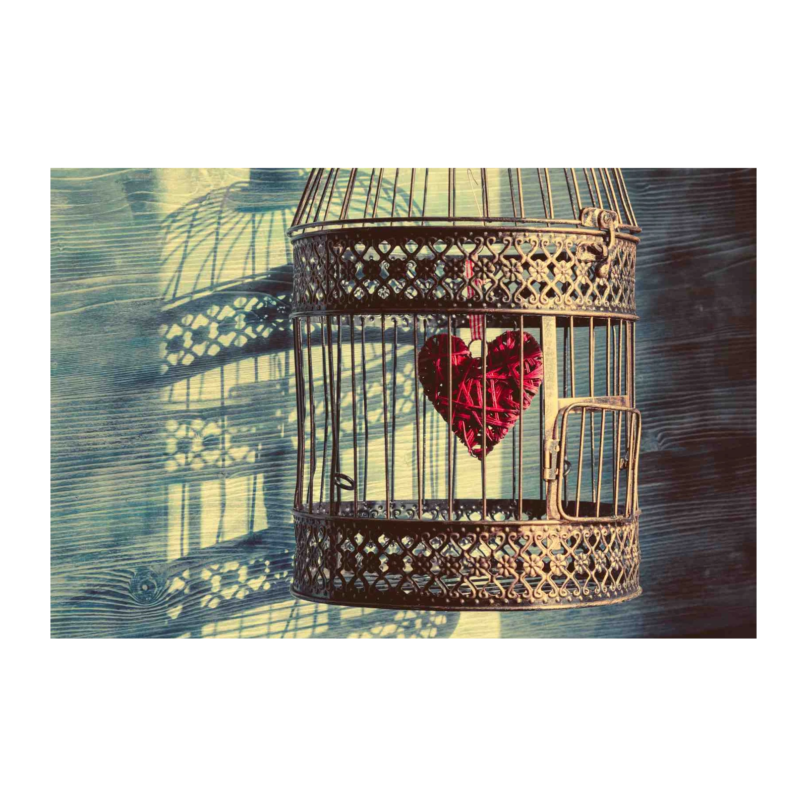 Vintage Birdcage Heart Wall Art Wall Art