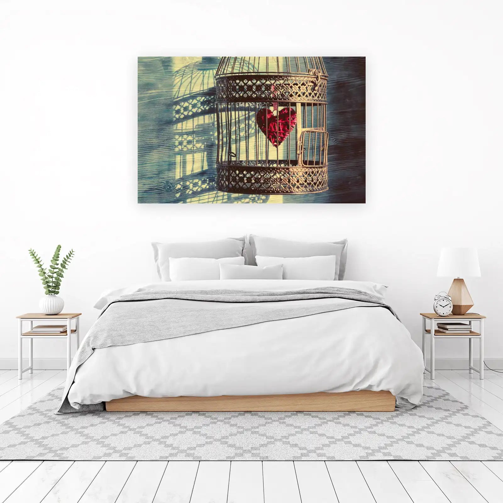 Vintage Birdcage Heart Wall Art Wall Art