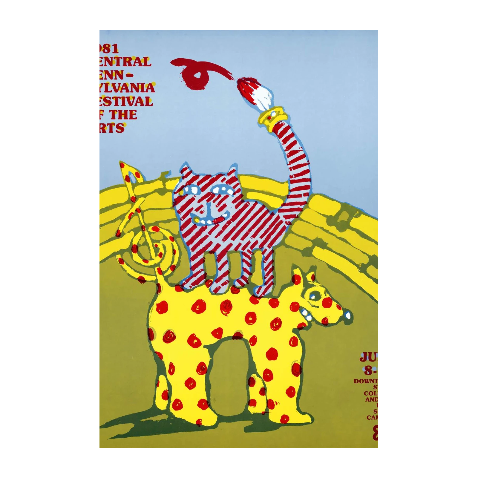 Whimsical Cat & Dog Art Wall Art