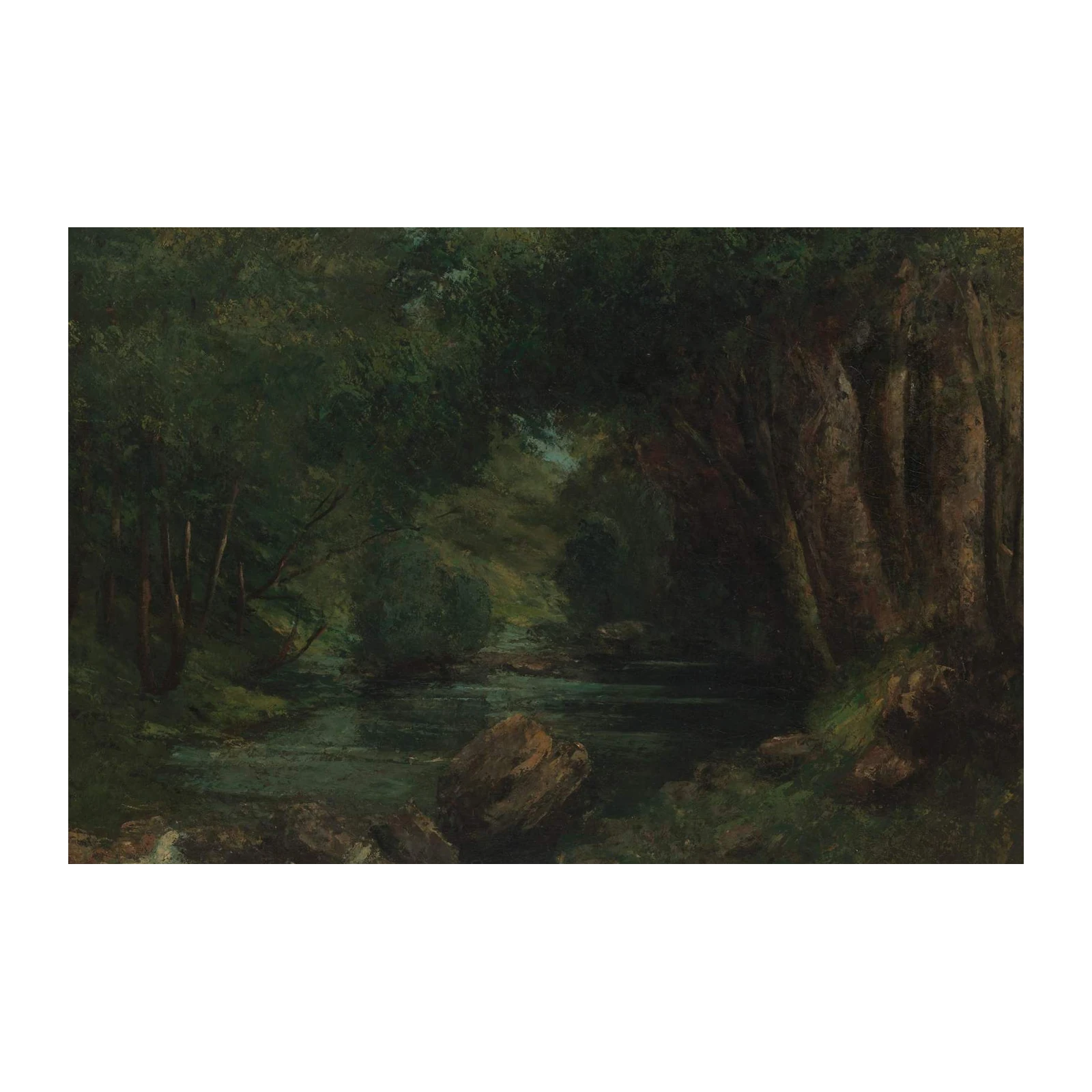 Serene Forest River Landscape Wall Art