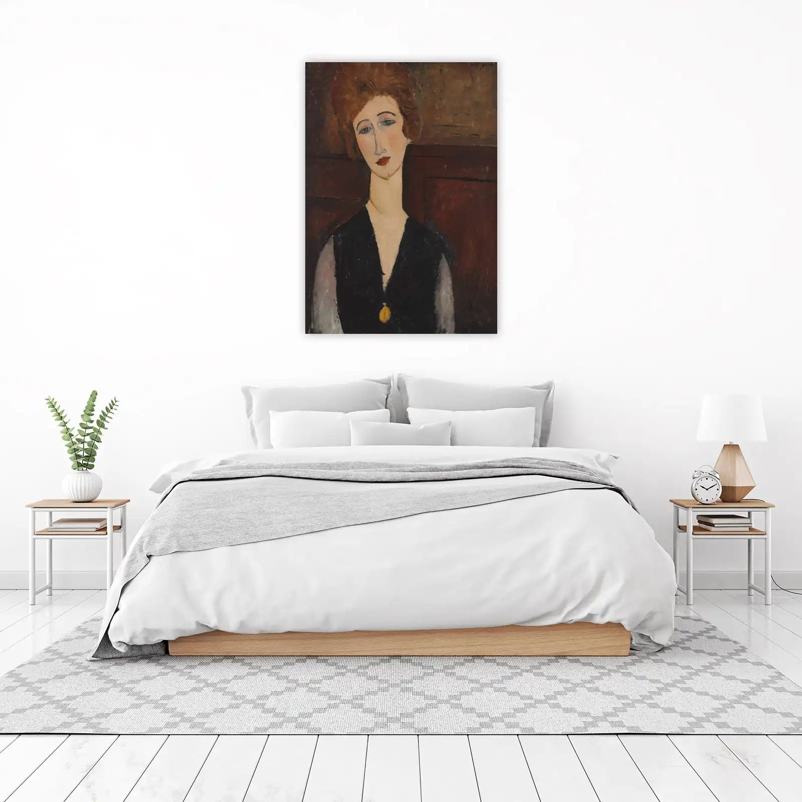 Elegant Portrait Woman with Red Hair Wall Art