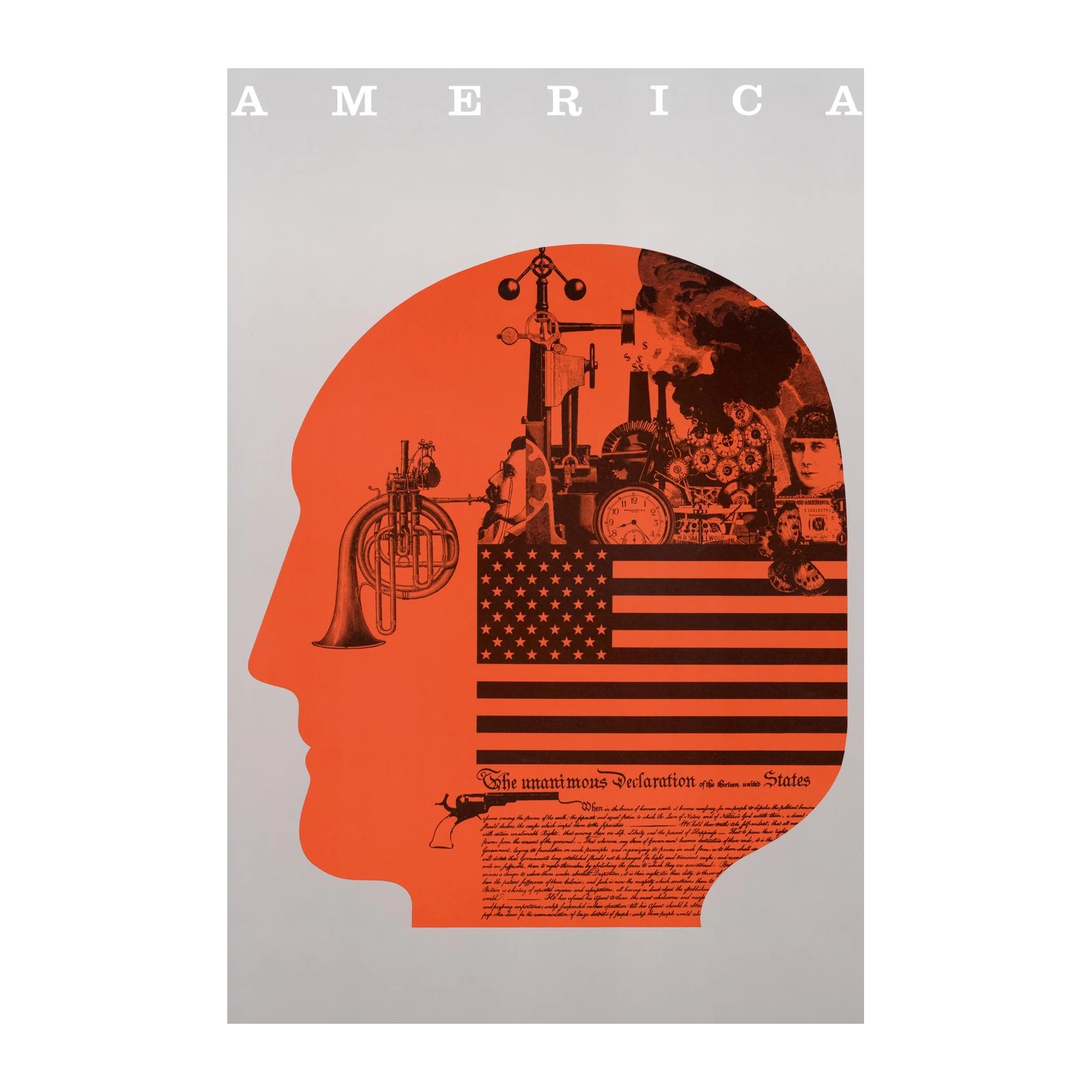 Vintage America Declaration Head Wall Art