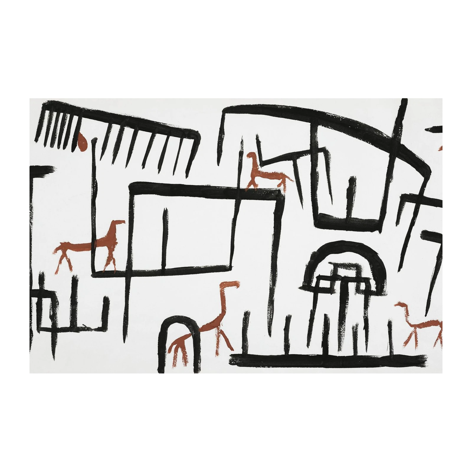 Abstract Horses & Structures Wall Art