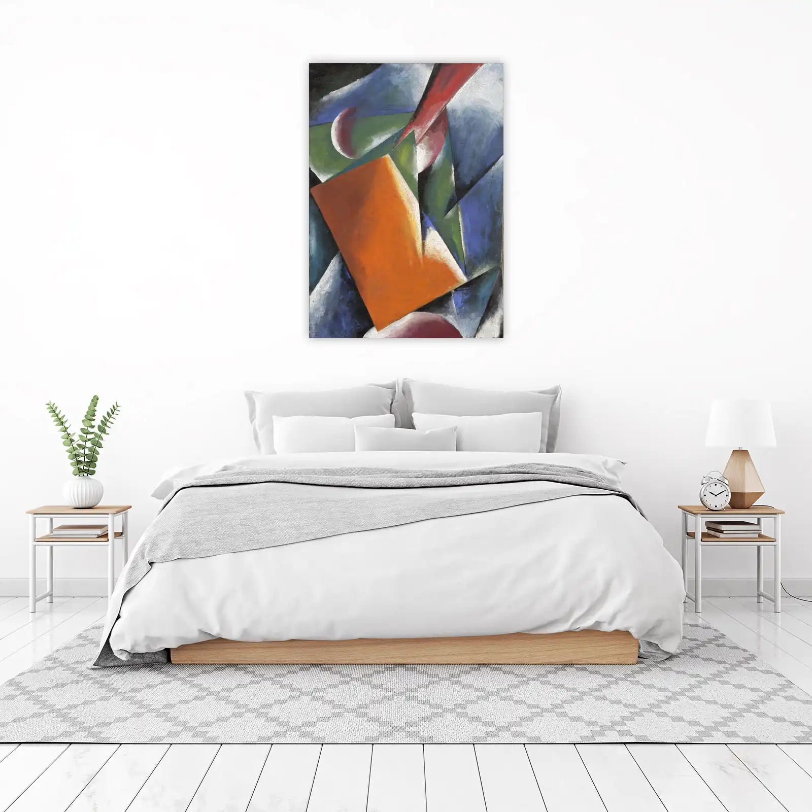 Abstract Geometric Orange & Blue Wall Art