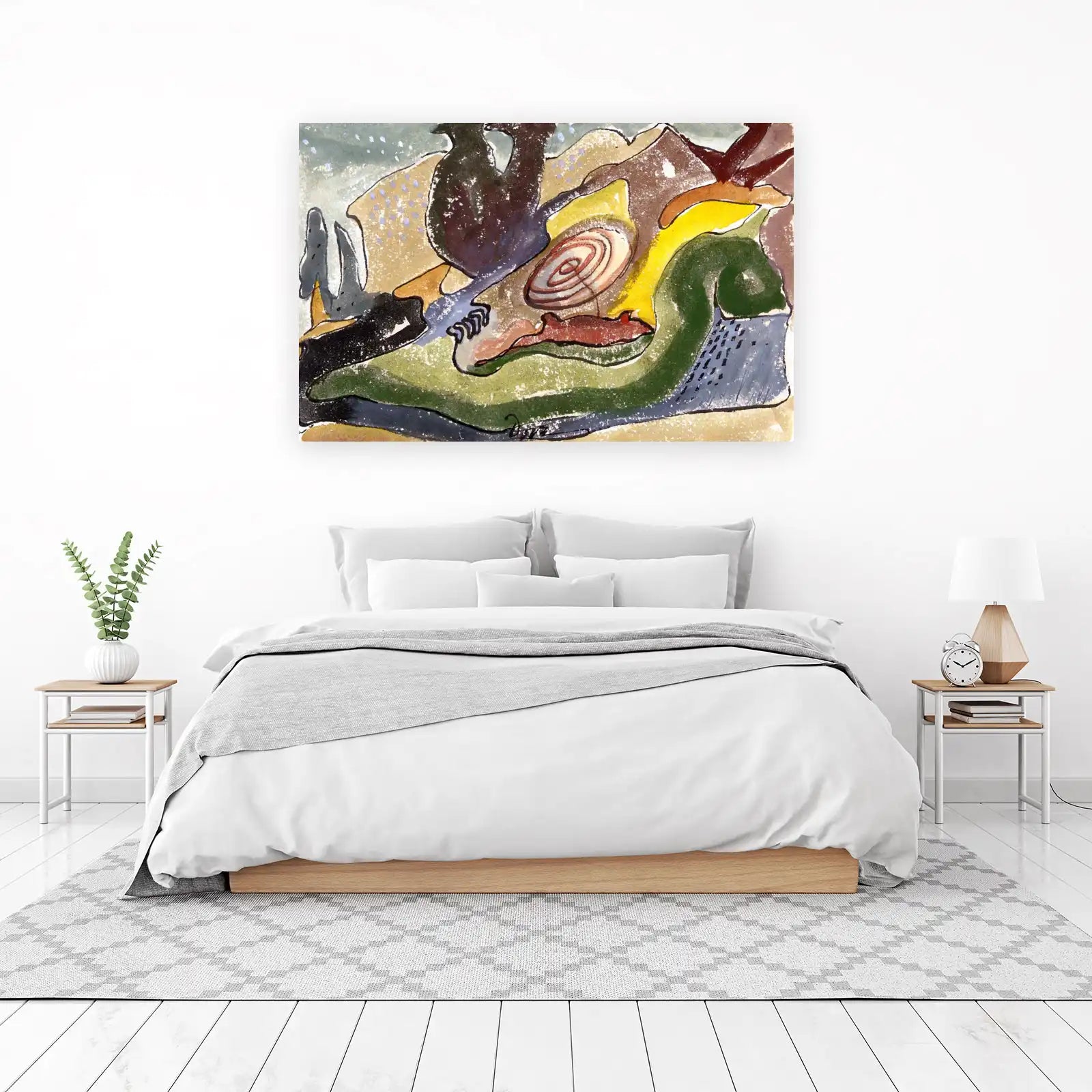 Abstract Bird & Swirls Wall Art