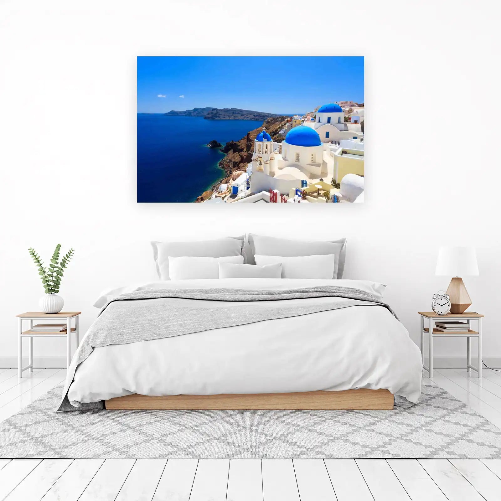 Santorini Blue Domes Wall Art
