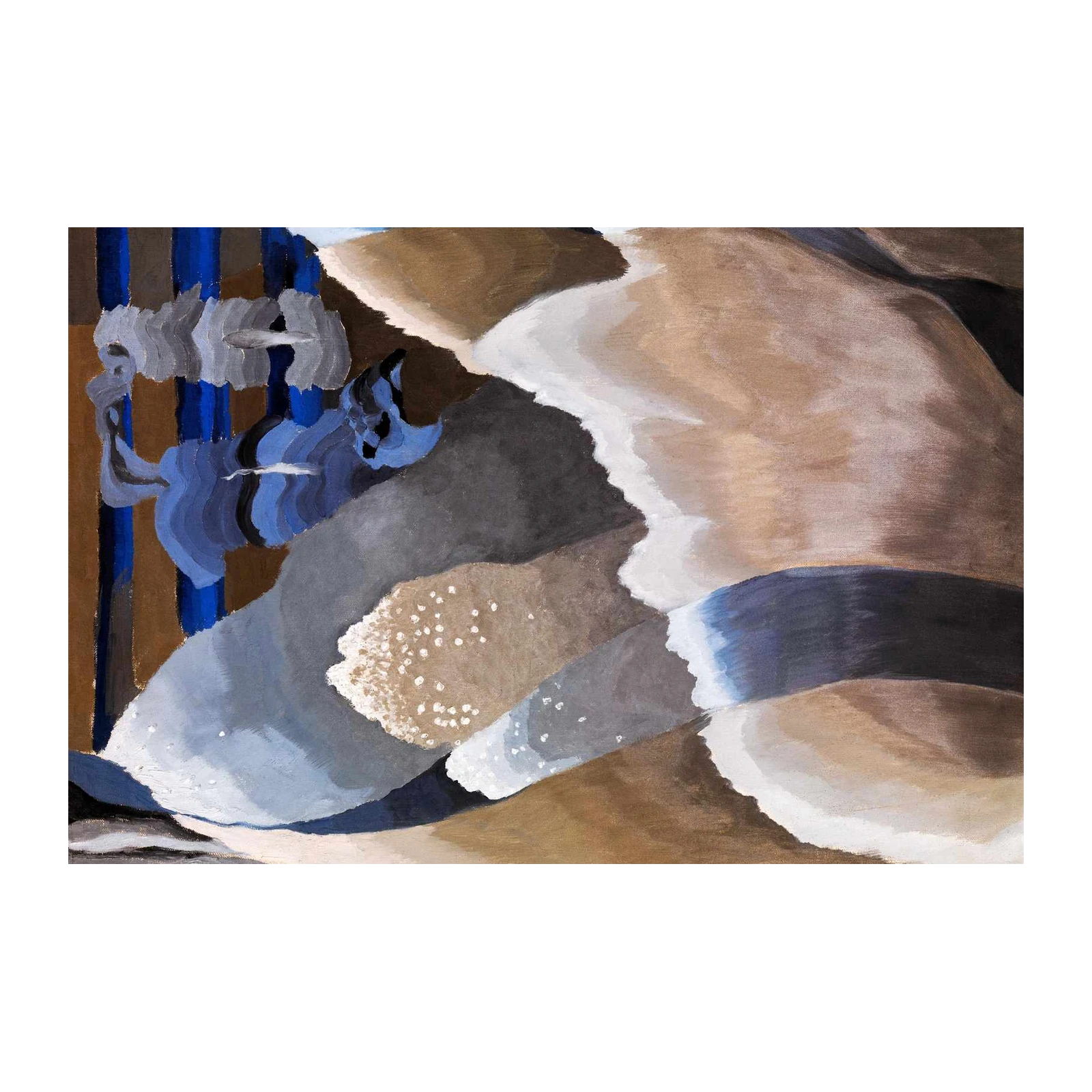 Abstract Flow Blue & Earth Tones Wall Art