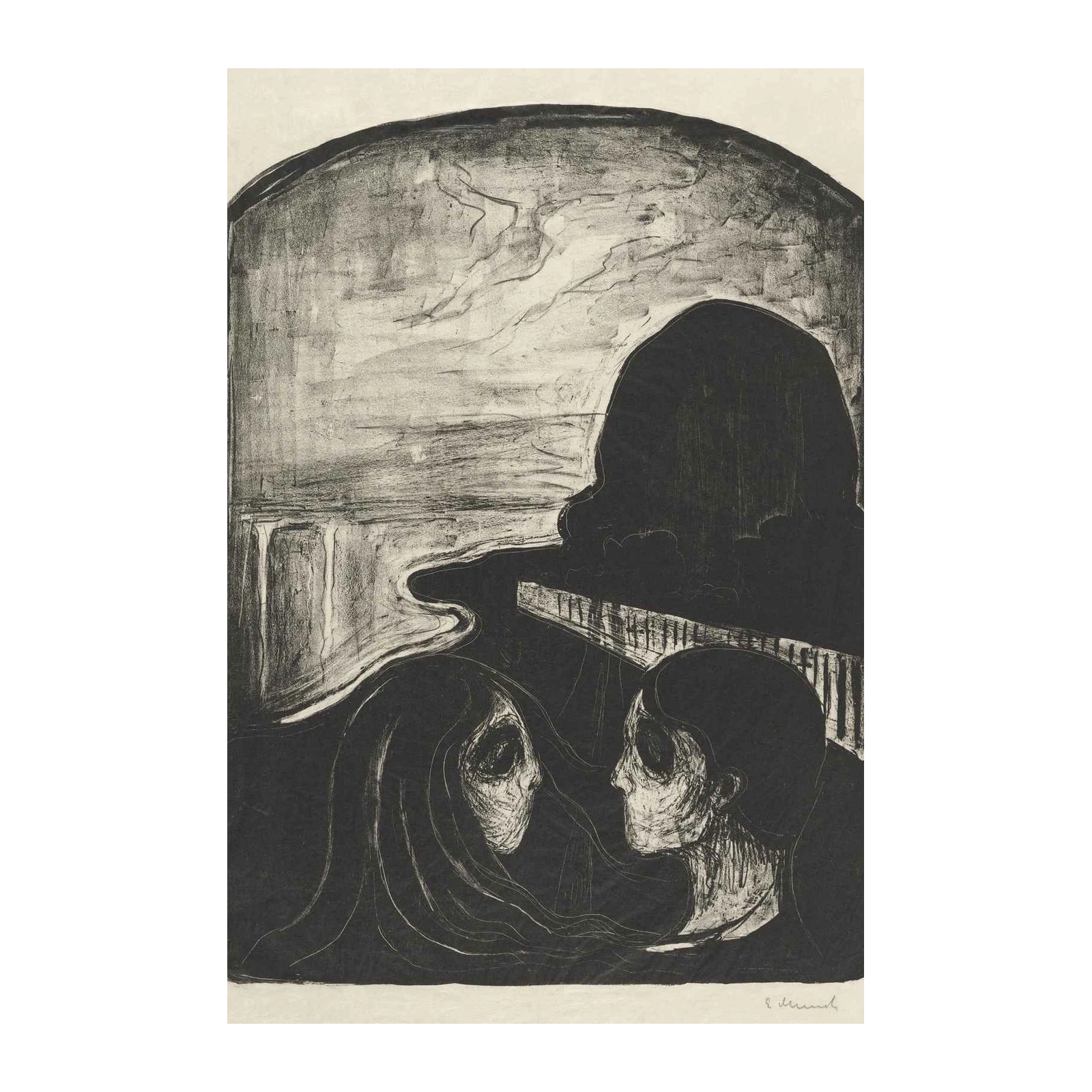 Melancholy Embrace: Anxiety Lovers Wall Art