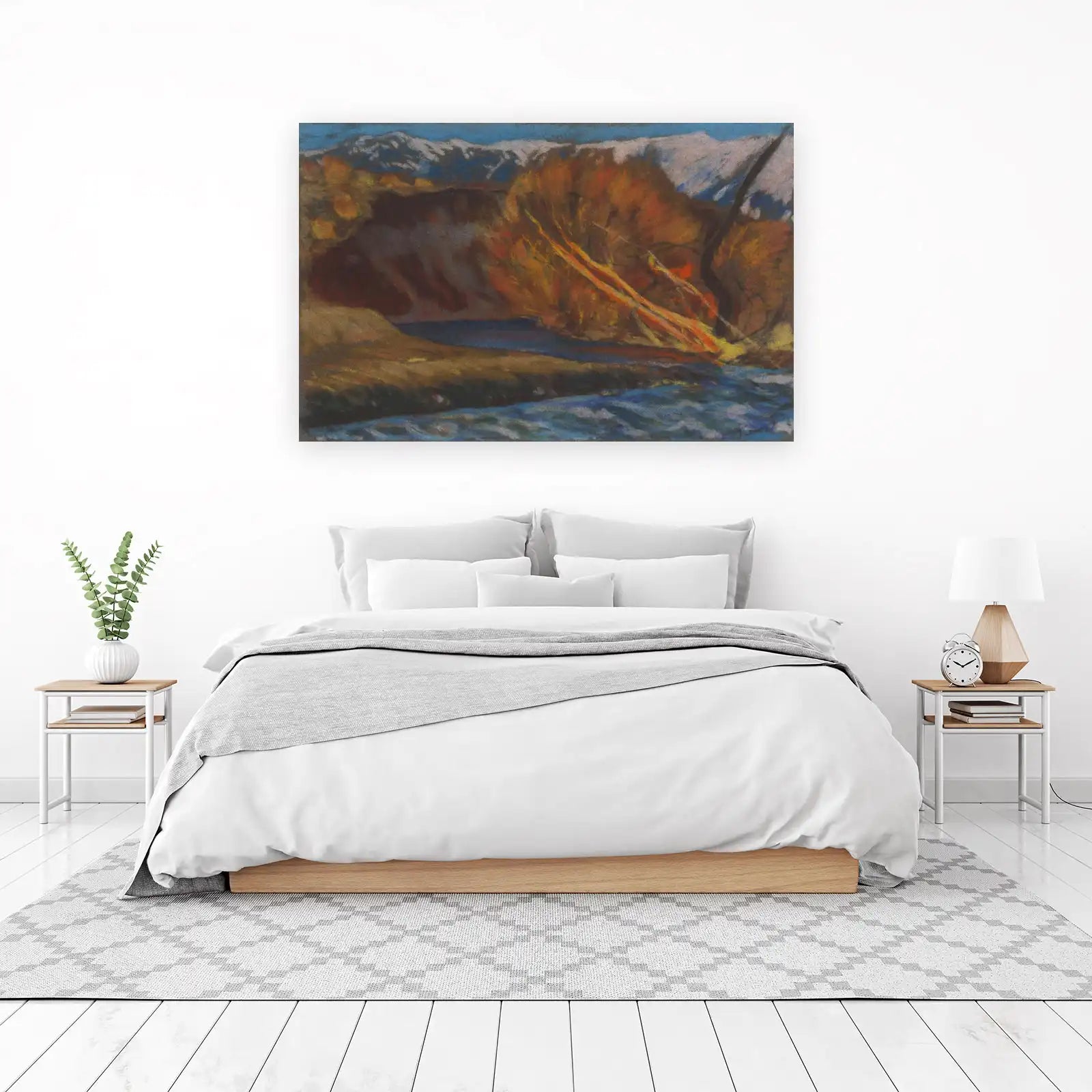 Vibrant Autumn Landscape River Wall Art