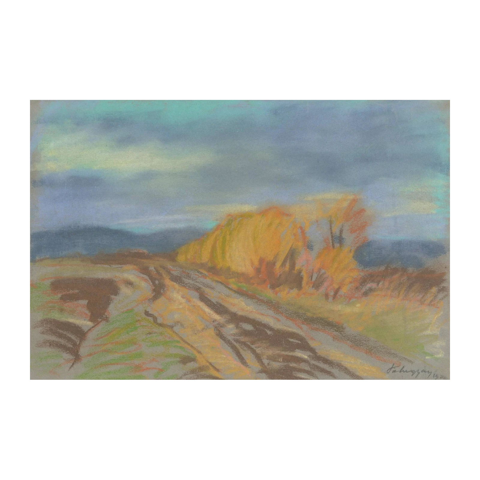 Autumn Landscape Pastel Wall Art