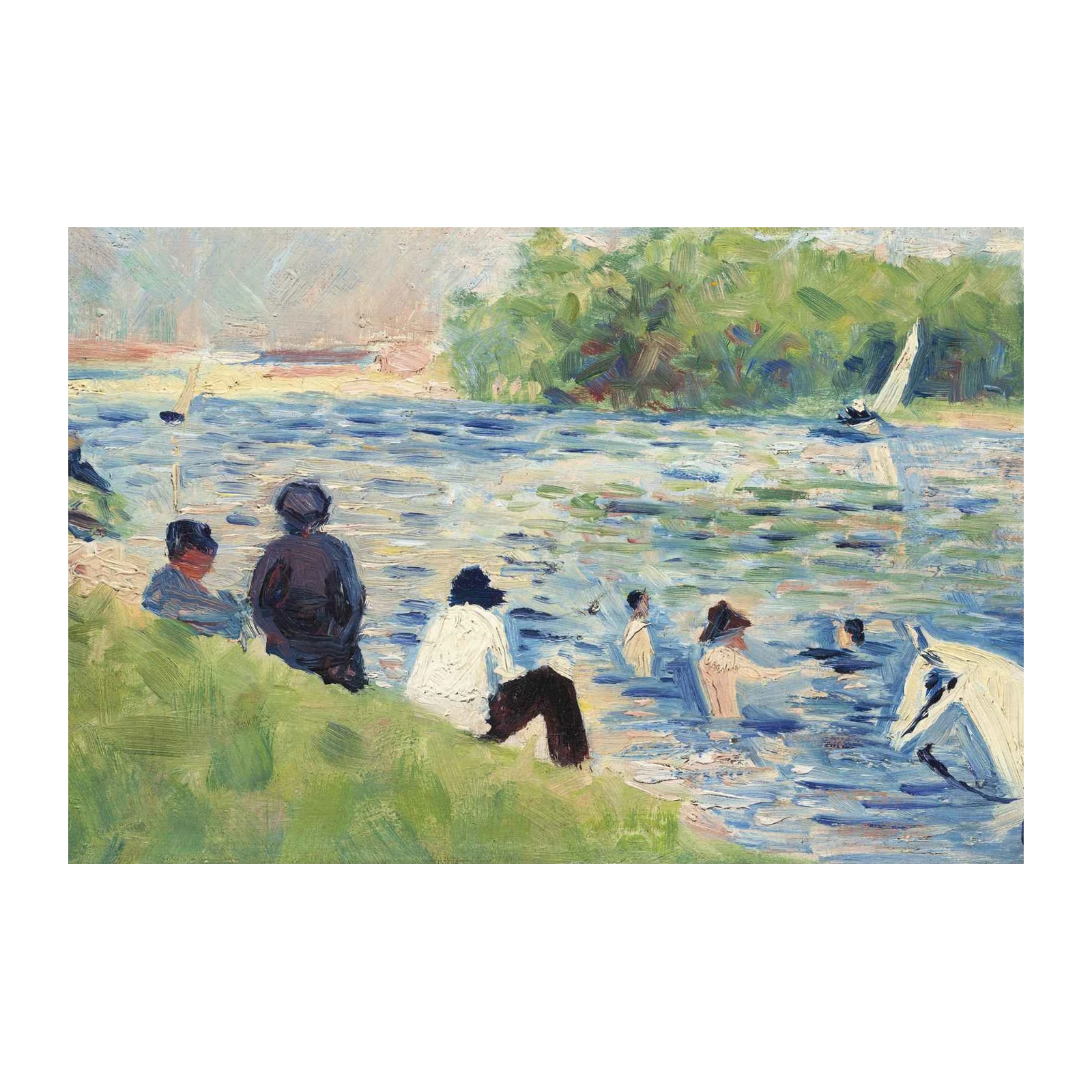 Summer River Scene Impressionist Wall Art