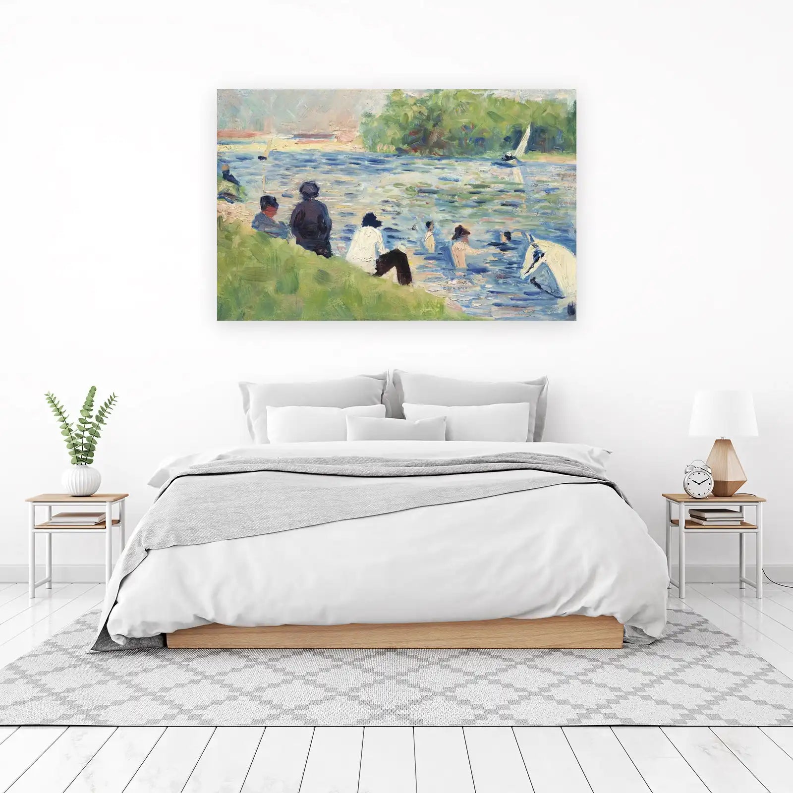 Summer River Scene Impressionist Wall Art
