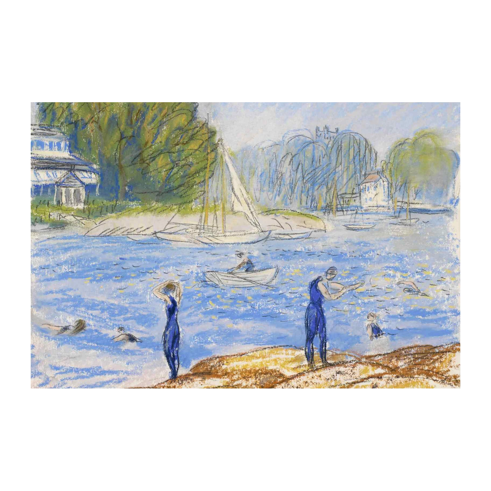 Vibrant Summer Day Swimmers Wall Art