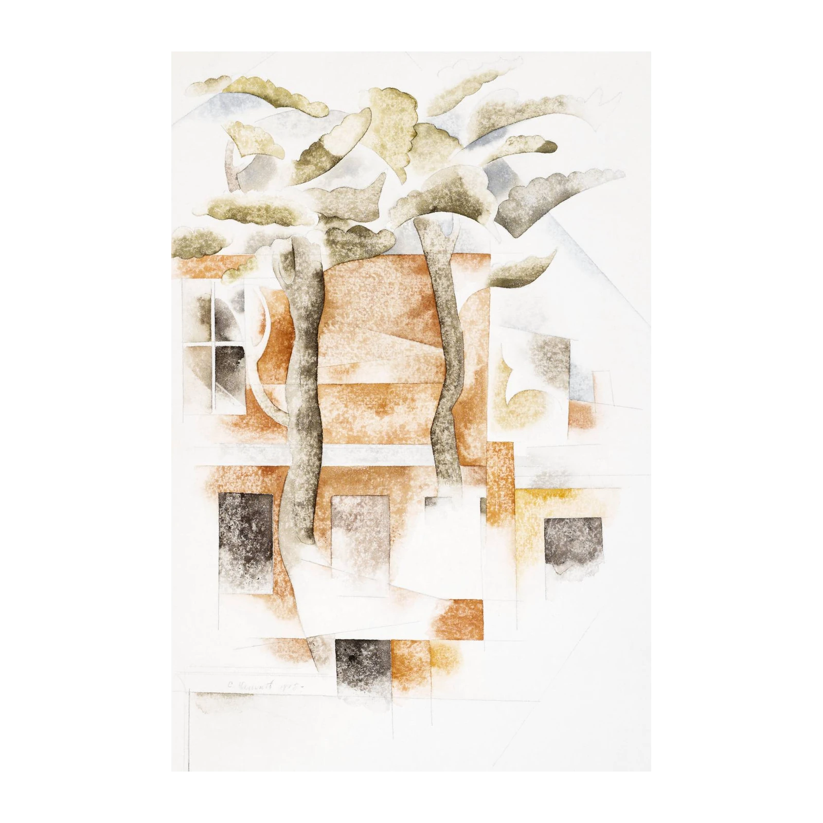 Abstract Geometric Trees Wall Art Art