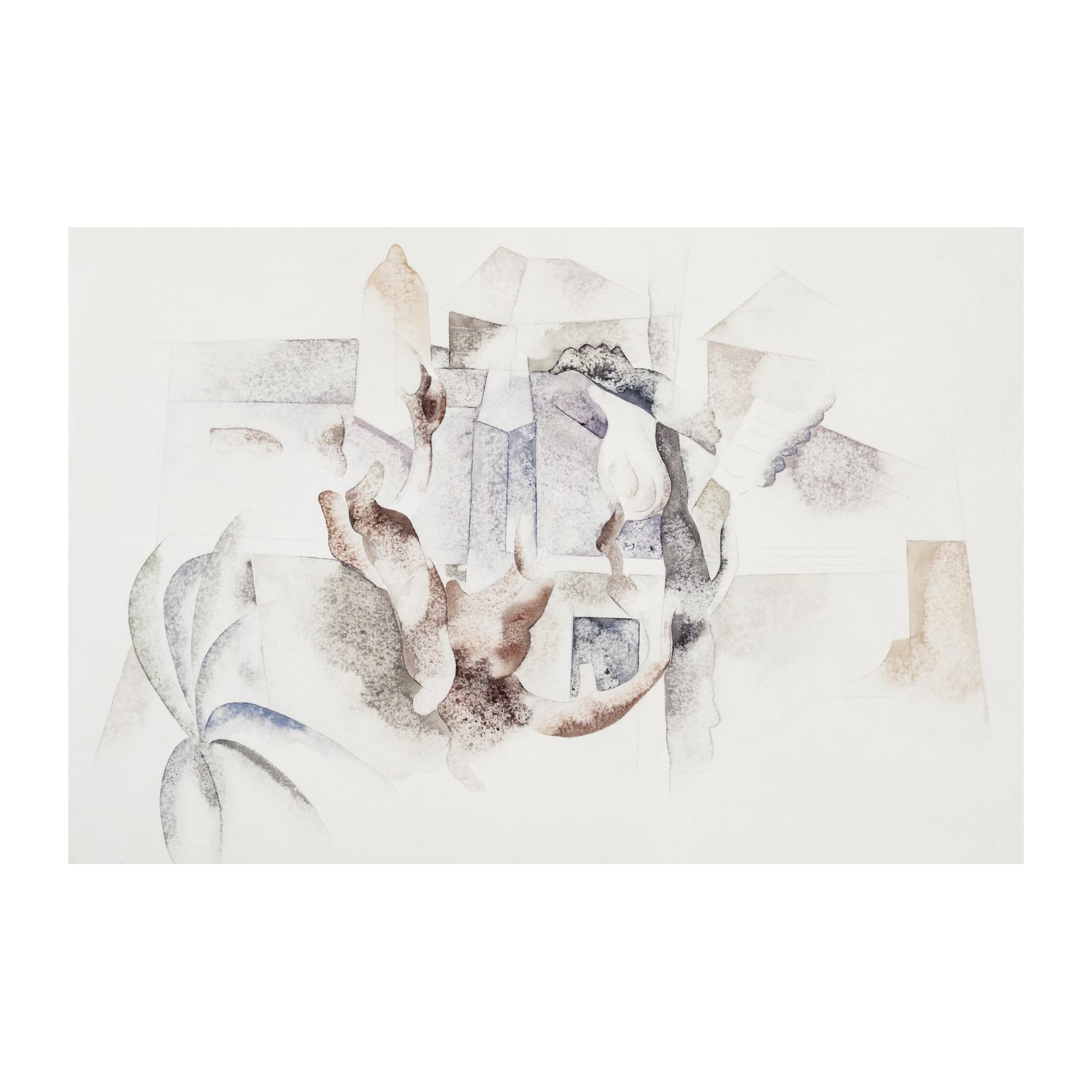 Abstract Form Watercolor Wall Art