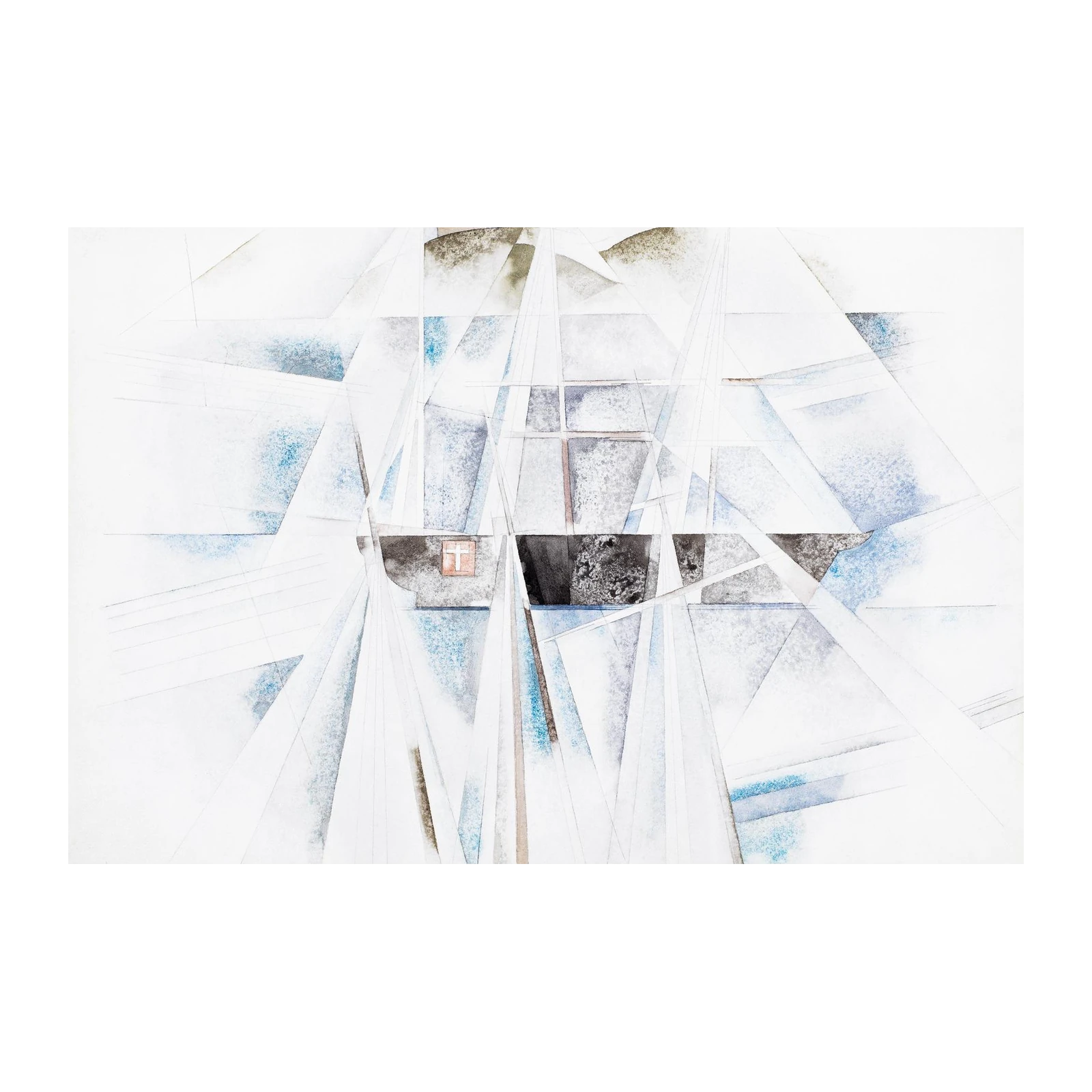 Abstract Geometric Sailboat Wall Art