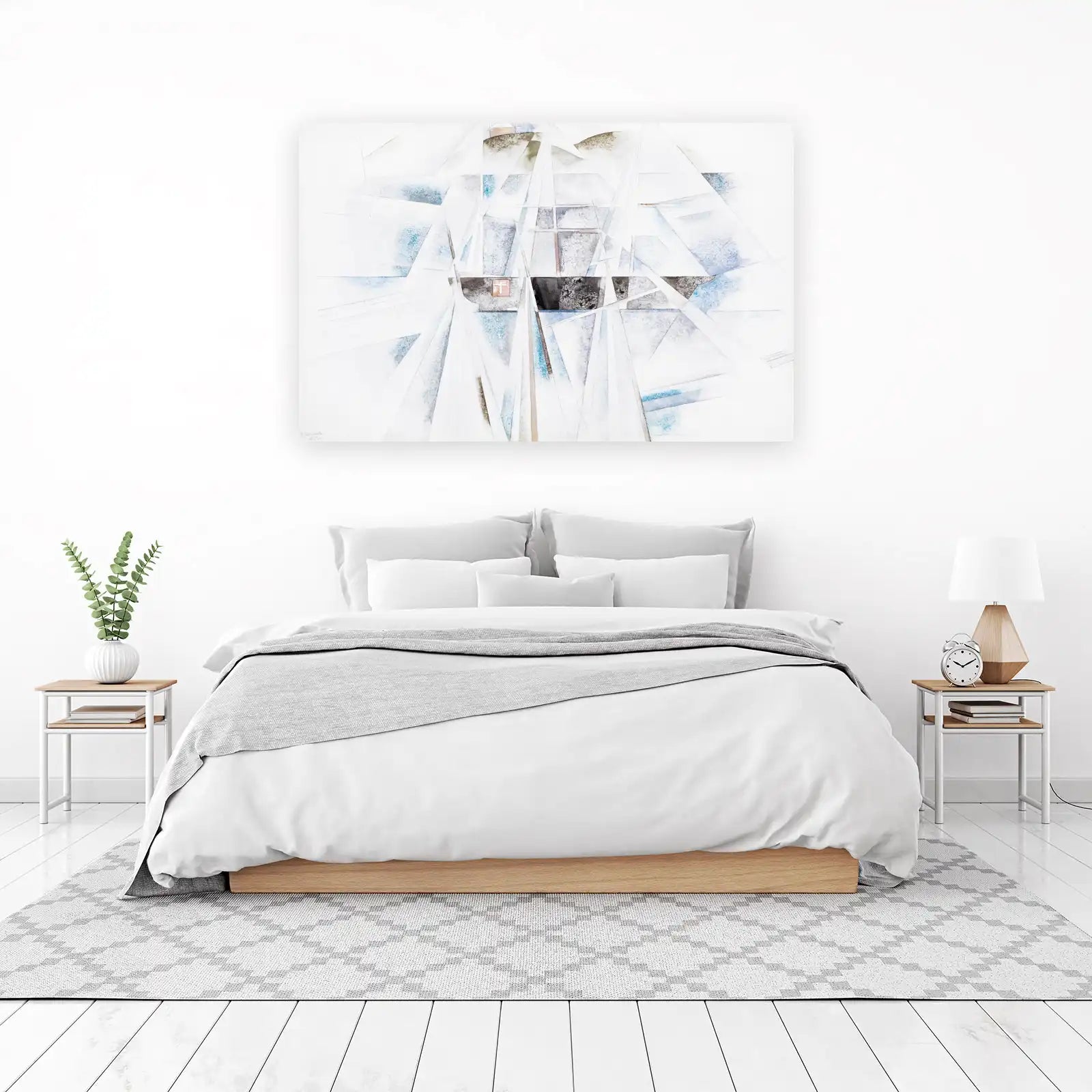 Abstract Geometric Sailboat Wall Art
