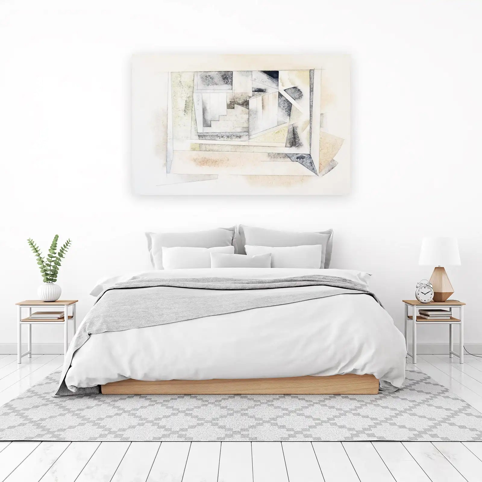 Abstract Geometric Staircase Wall Art